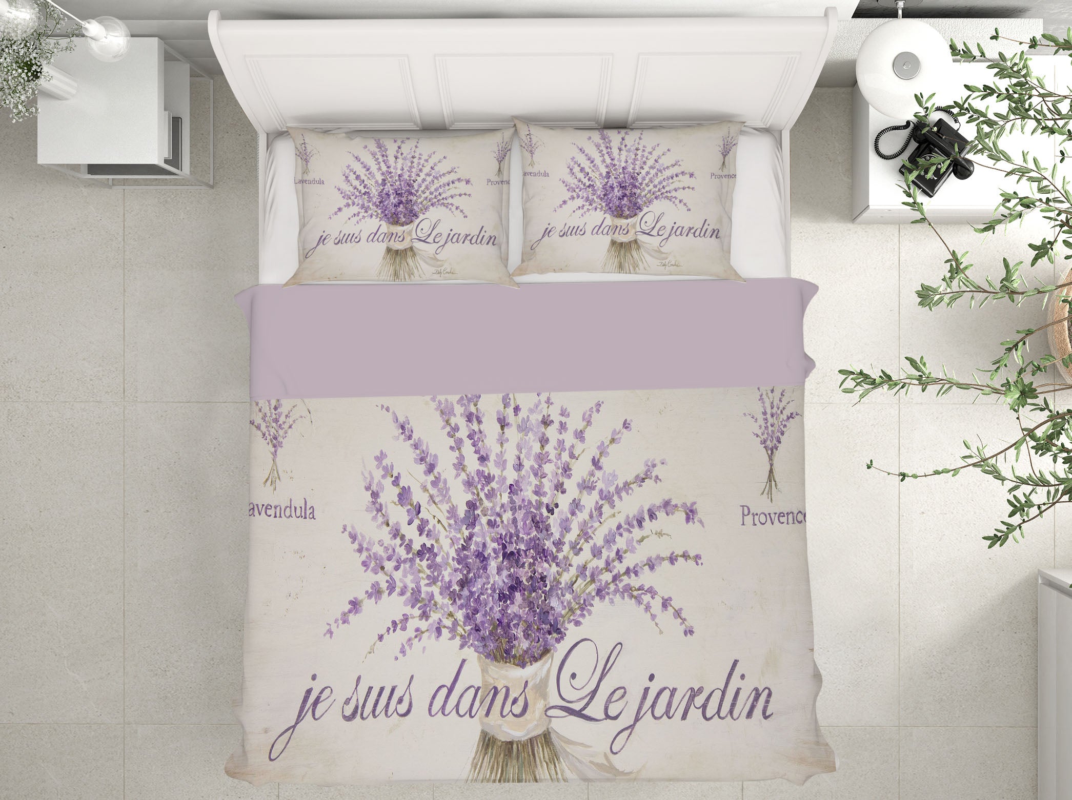 3D French Lavender 108 Debi Coules Bedding Bed Pillowcases Quilt