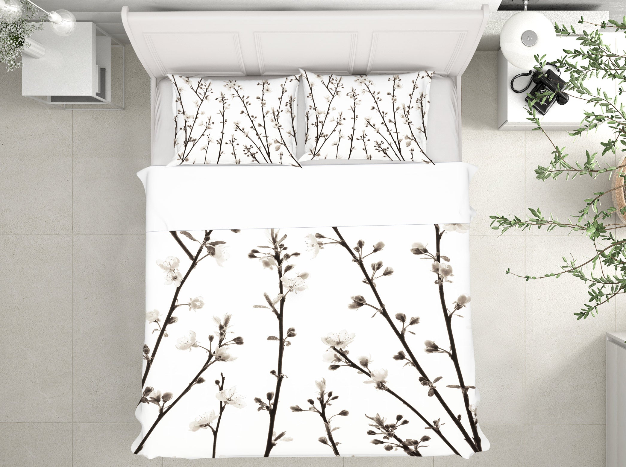 3D White Flower Branch 6903 Assaf Frank Bedding Bed Pillowcases Quilt Cover Duvet Cover