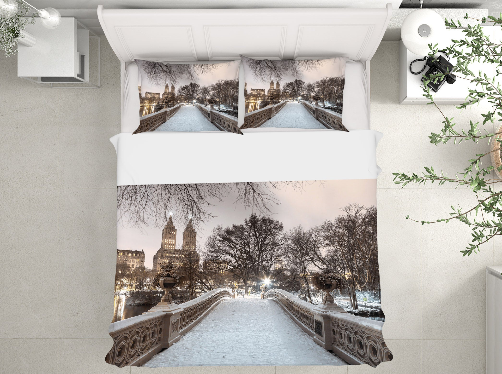 3D Snow Bridge 8639 Assaf Frank Bedding Bed Pillowcases Quilt