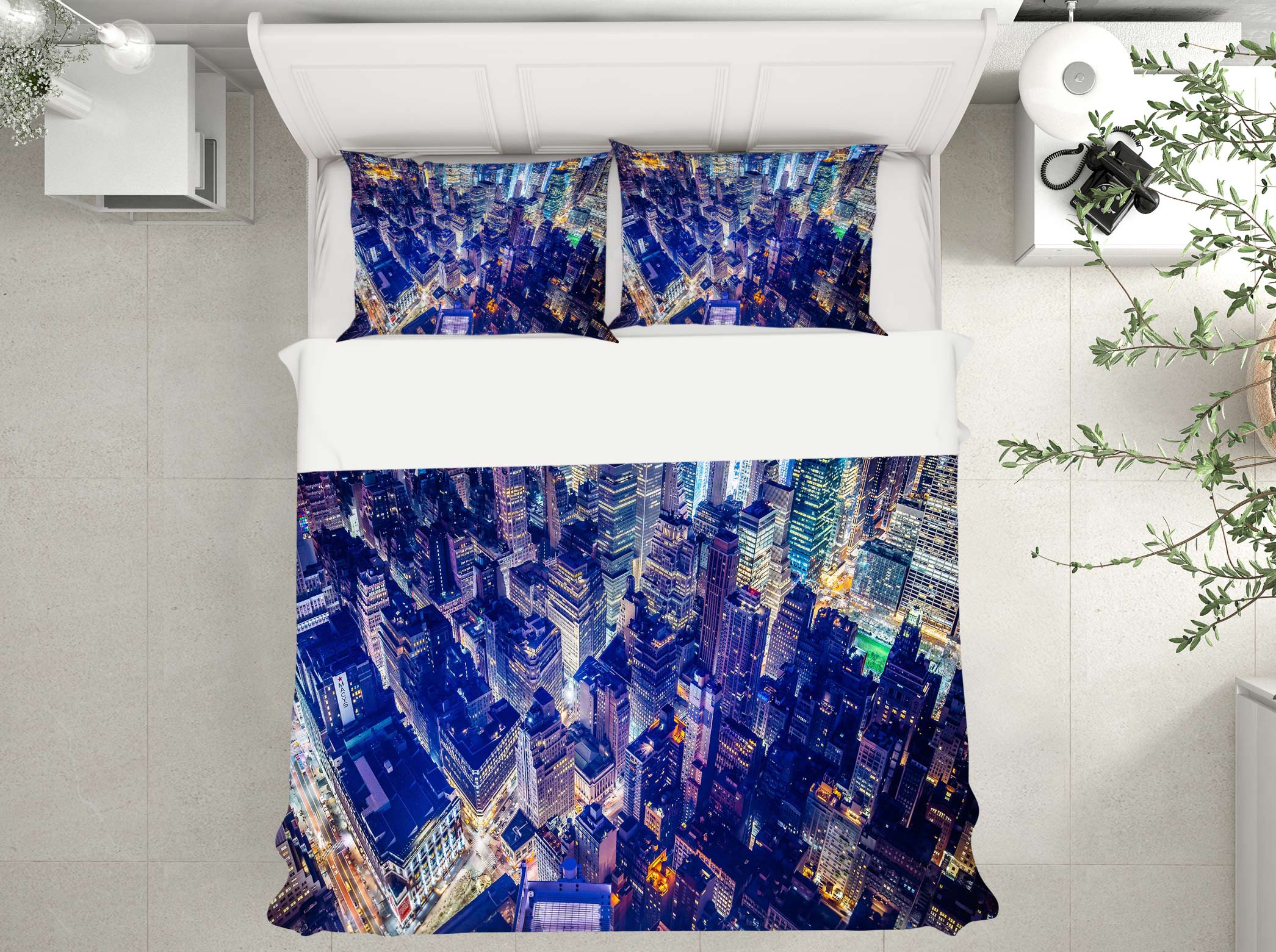 3D High-Rise Building 67092 Bed Pillowcases Quilt