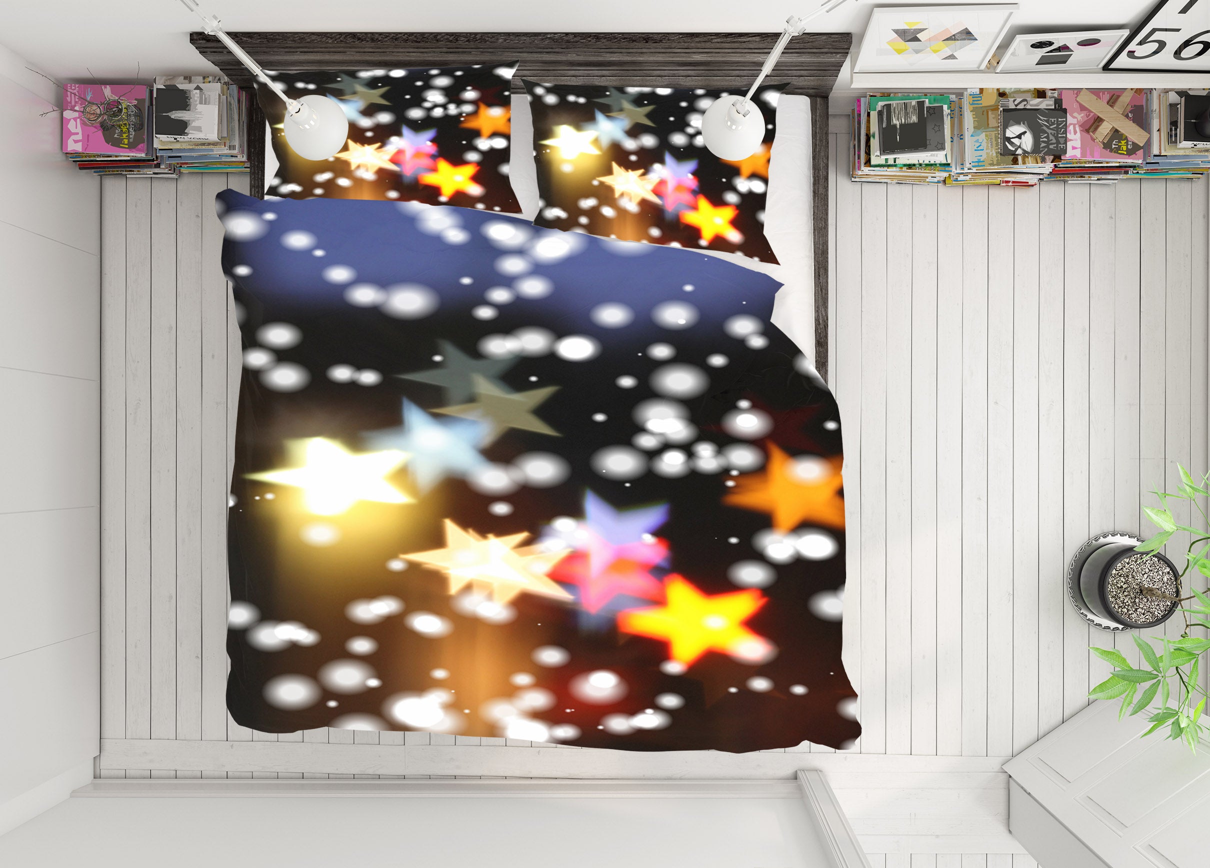 3D Starlight 52216 Christmas Quilt Duvet Cover Xmas Bed Pillowcases