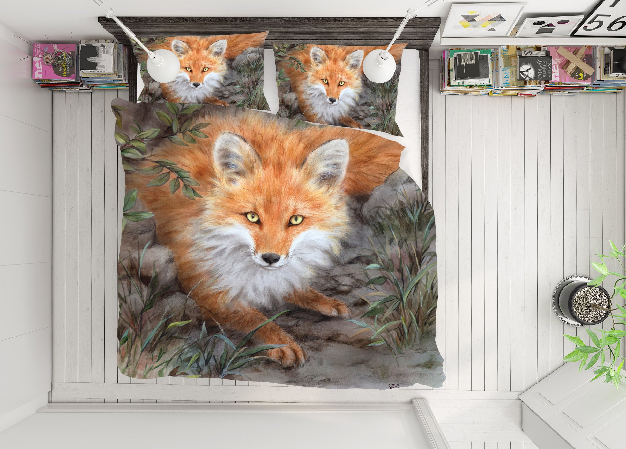 3D Orange Fox 5803 Kayomi Harai Bedding Bed Pillowcases Quilt Cover Duvet Cover