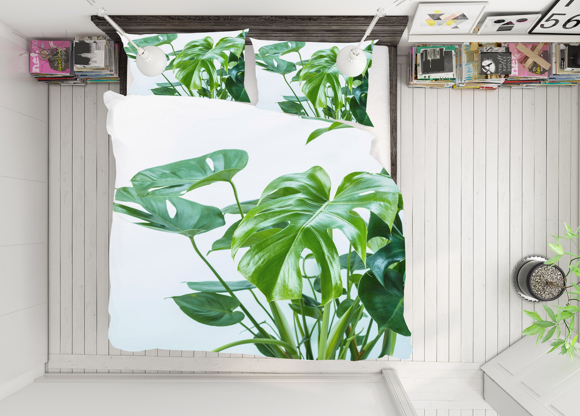 3D Green Plants Leaves 8645 Assaf Frank Bedding Bed Pillowcases Quilt