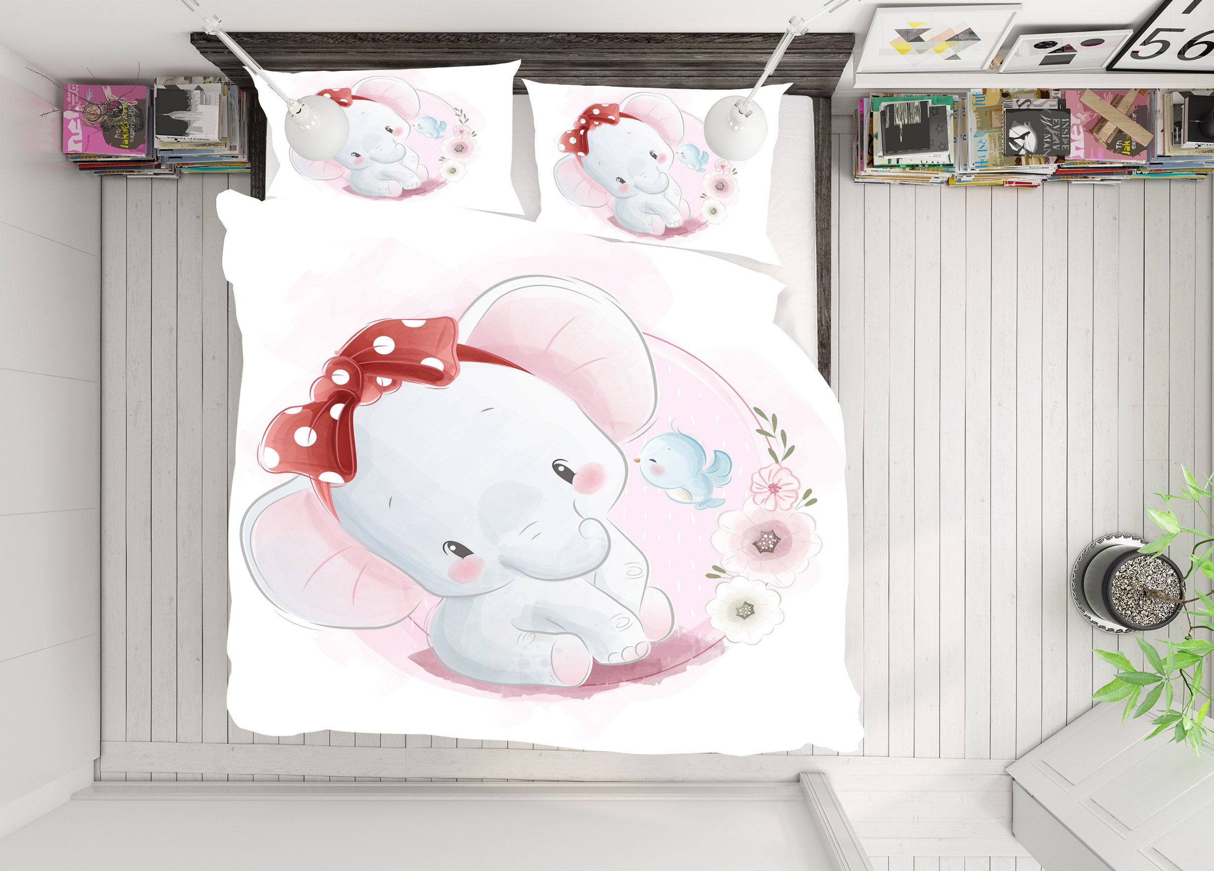 3D Elephant 67005 Bed Pillowcases Quilt