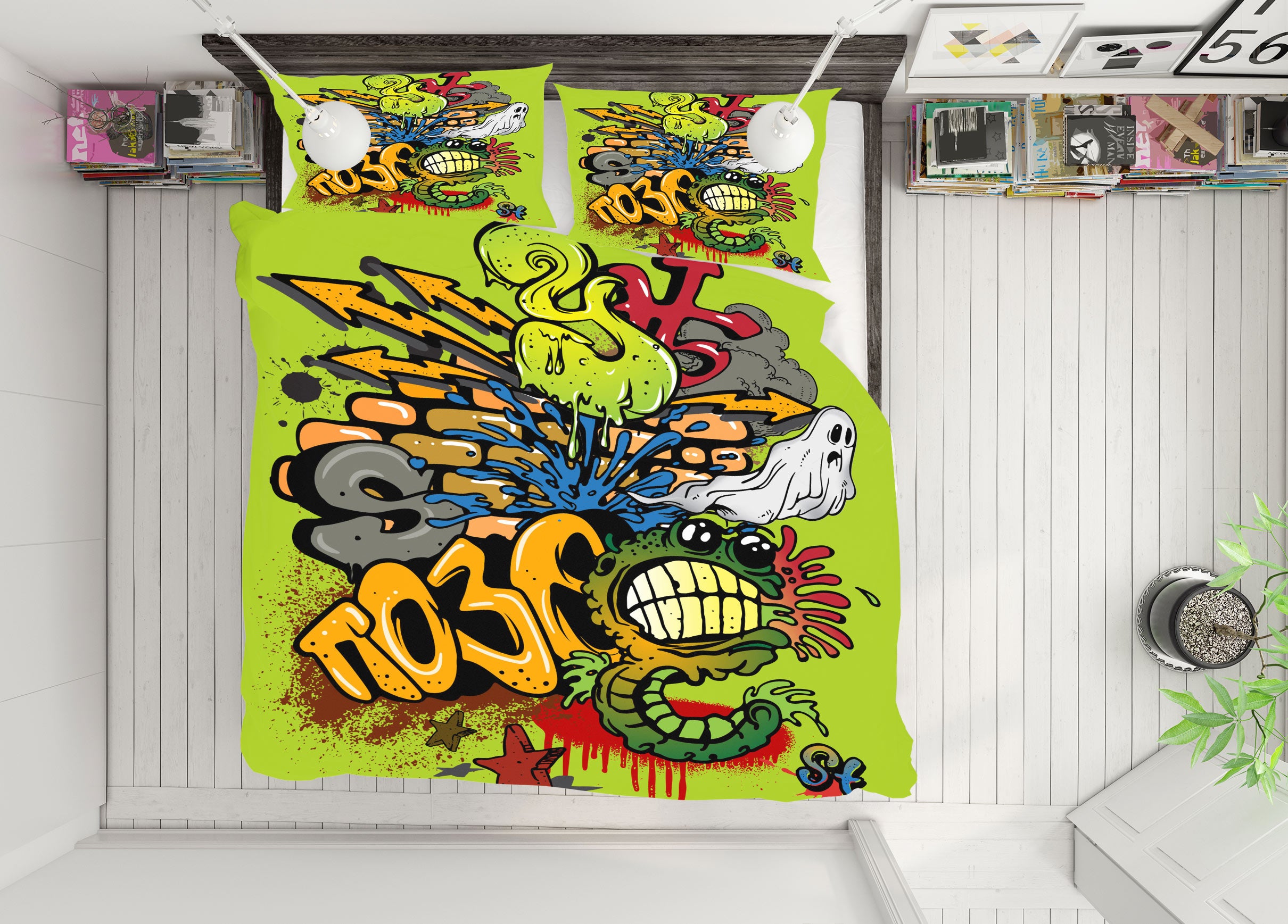 3D Graffiti 67059 Bed Pillowcases Quilt