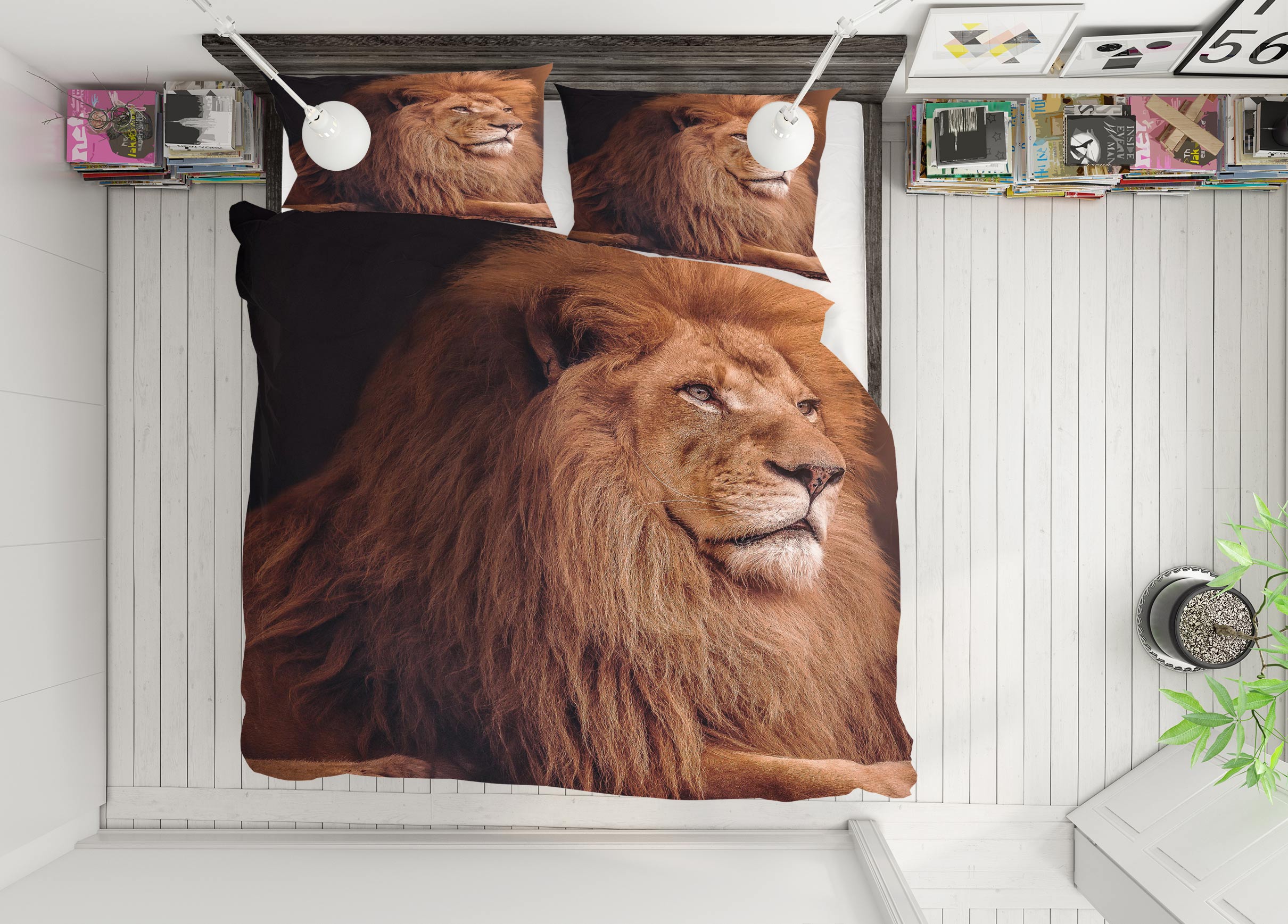 3D Lion 72034 Bed Pillowcases Quilt