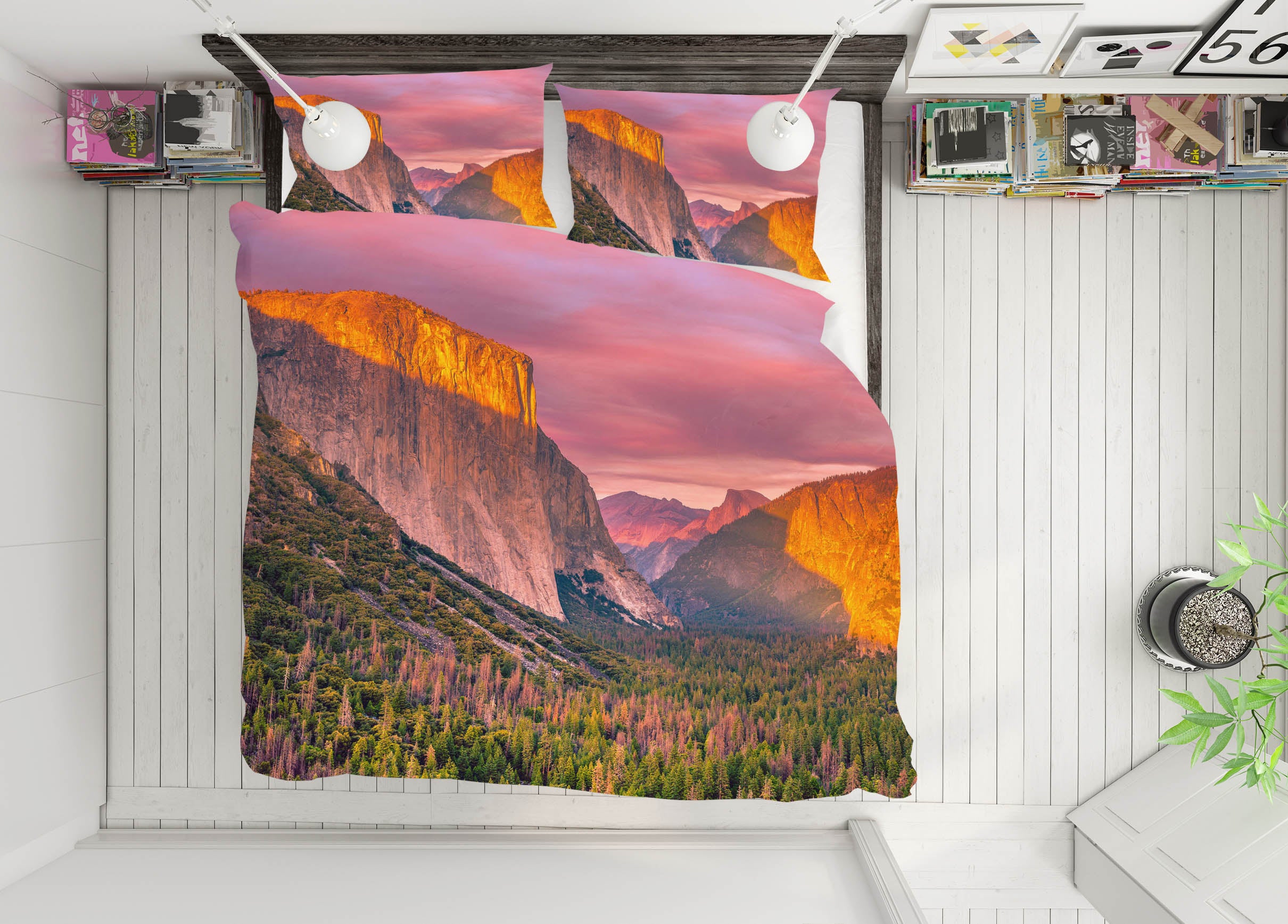 3D Yosemite Valley Sunset 170 Marco Carmassi Bedding Bed Pillowcases Quilt