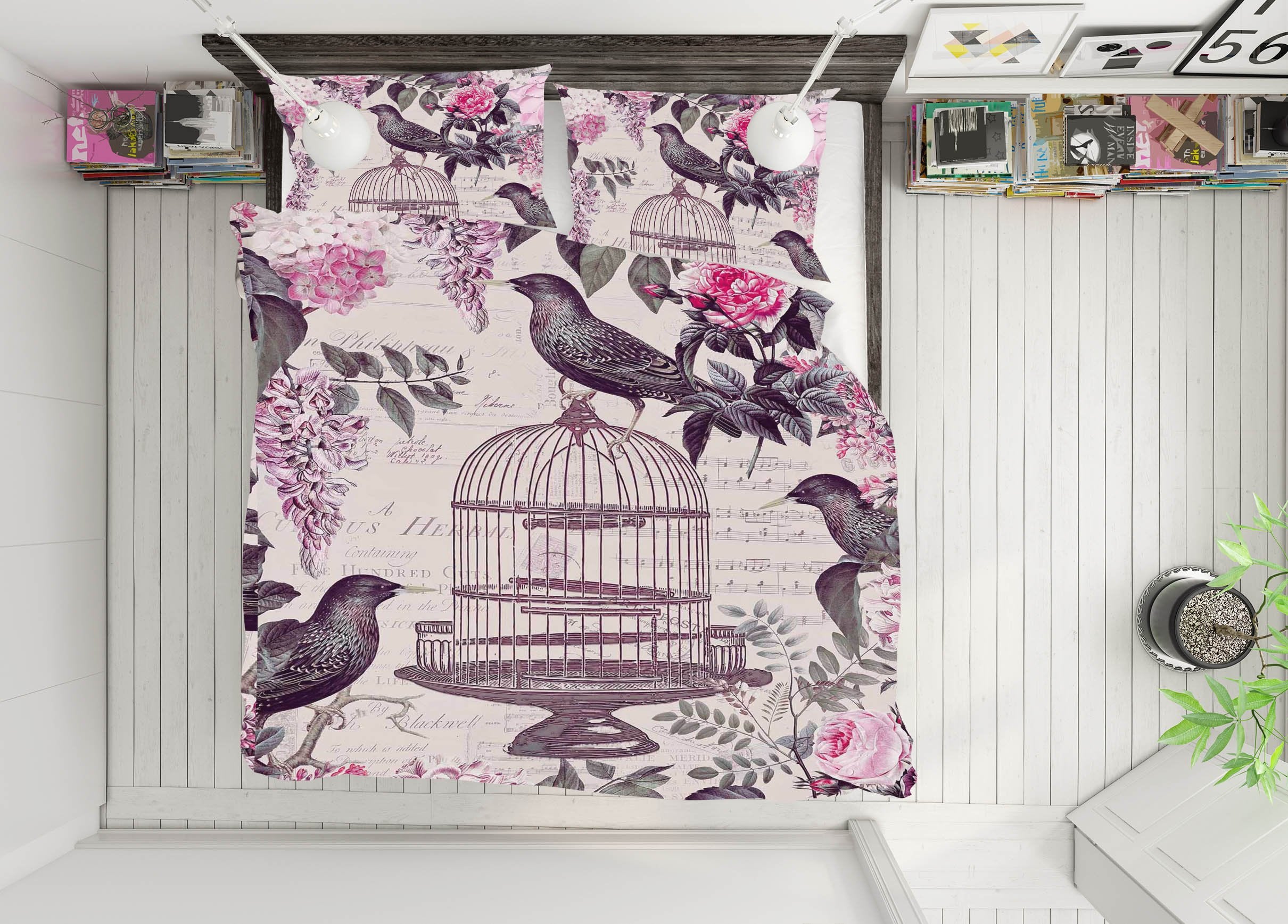 3D Bird Cage 2104 Andrea haase Bedding Bed Pillowcases Quilt Quiet Covers AJ Creativity Home 