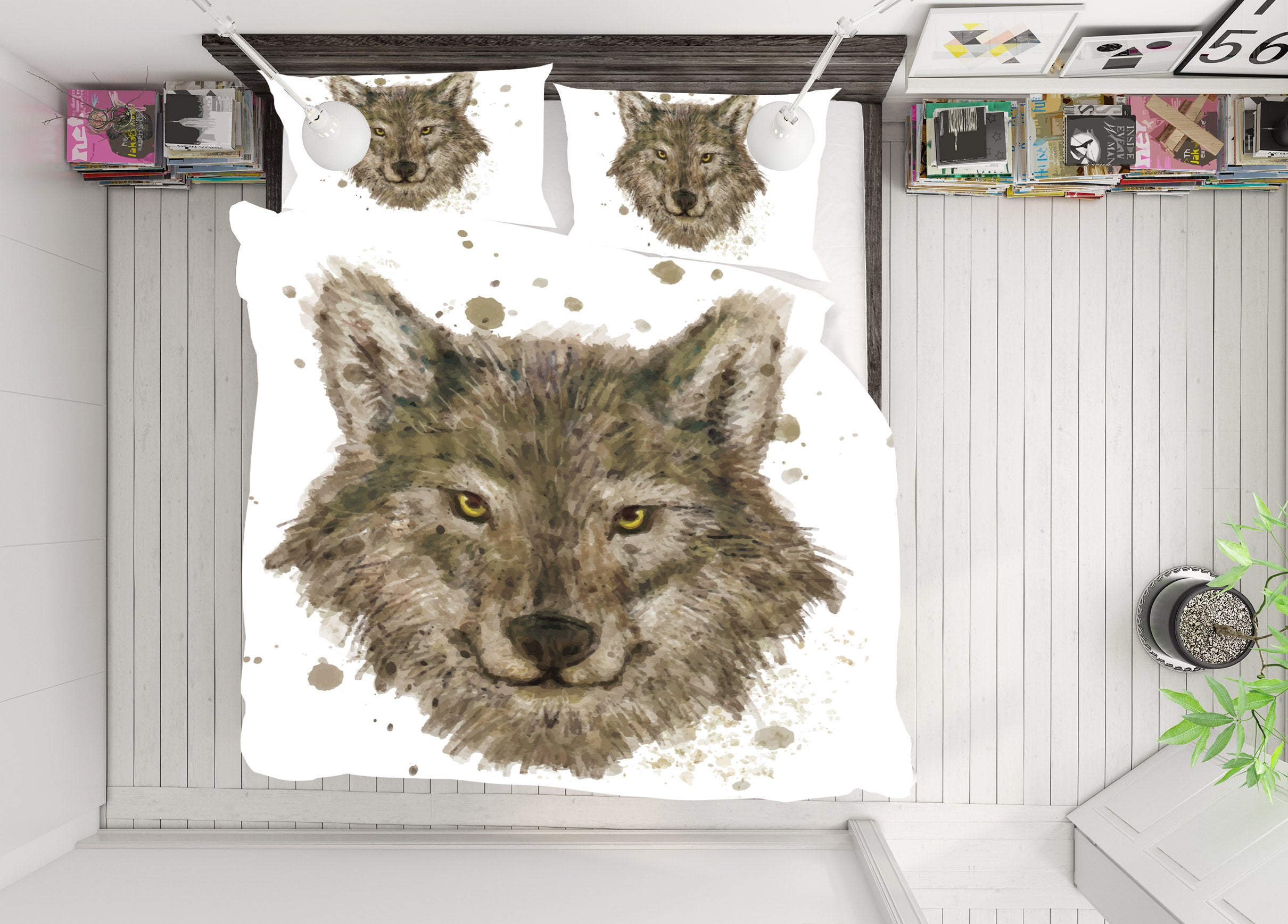 3D Wolf 67016 Bed Pillowcases Quilt