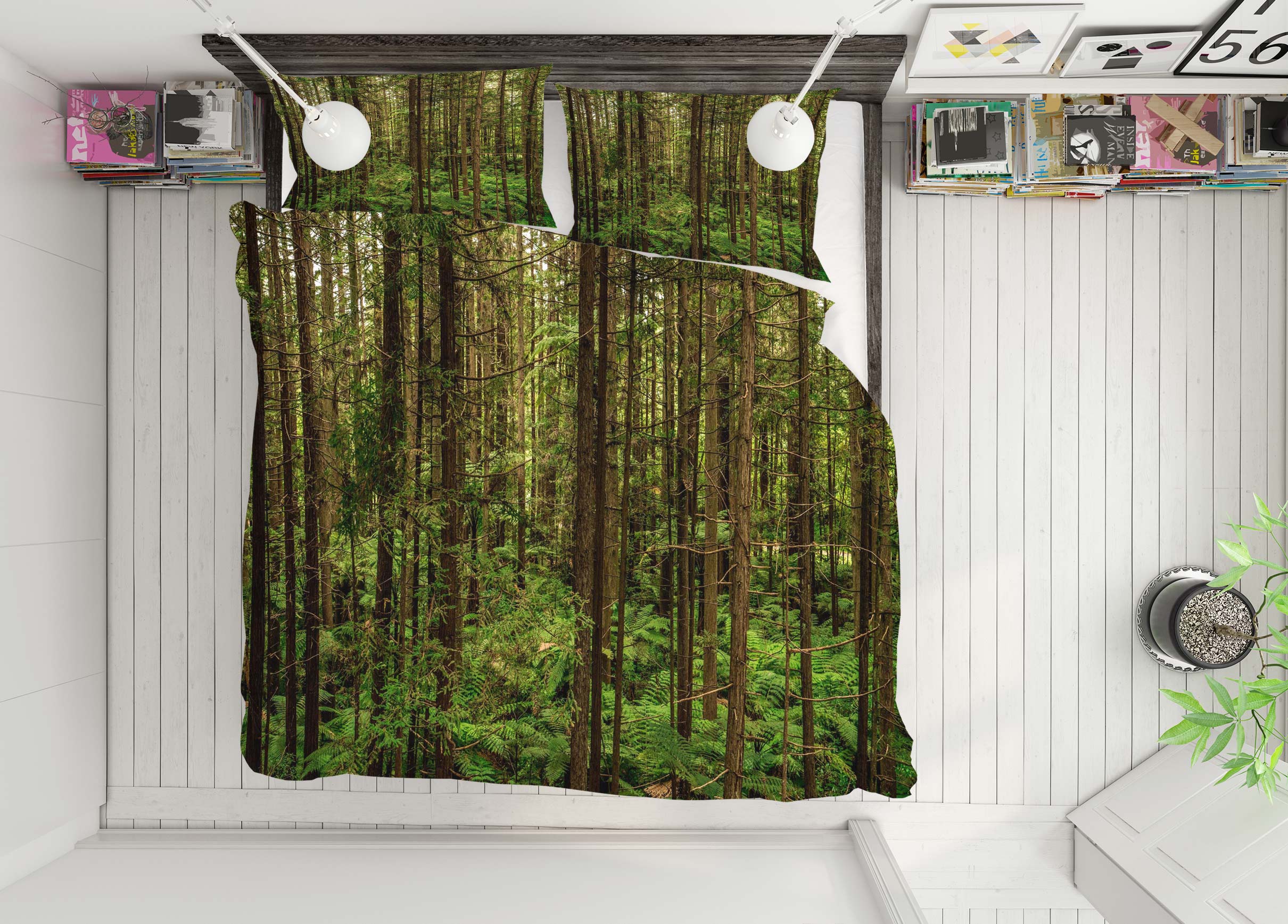 3D Forest 67140 Bed Pillowcases Quilt