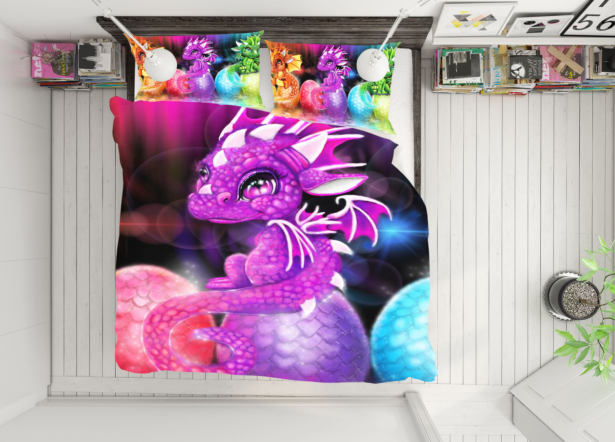 3D Purple Dragon Egg 8565 Sheena Pike Bedding Bed Pillowcases Quilt Cover Duvet Cover