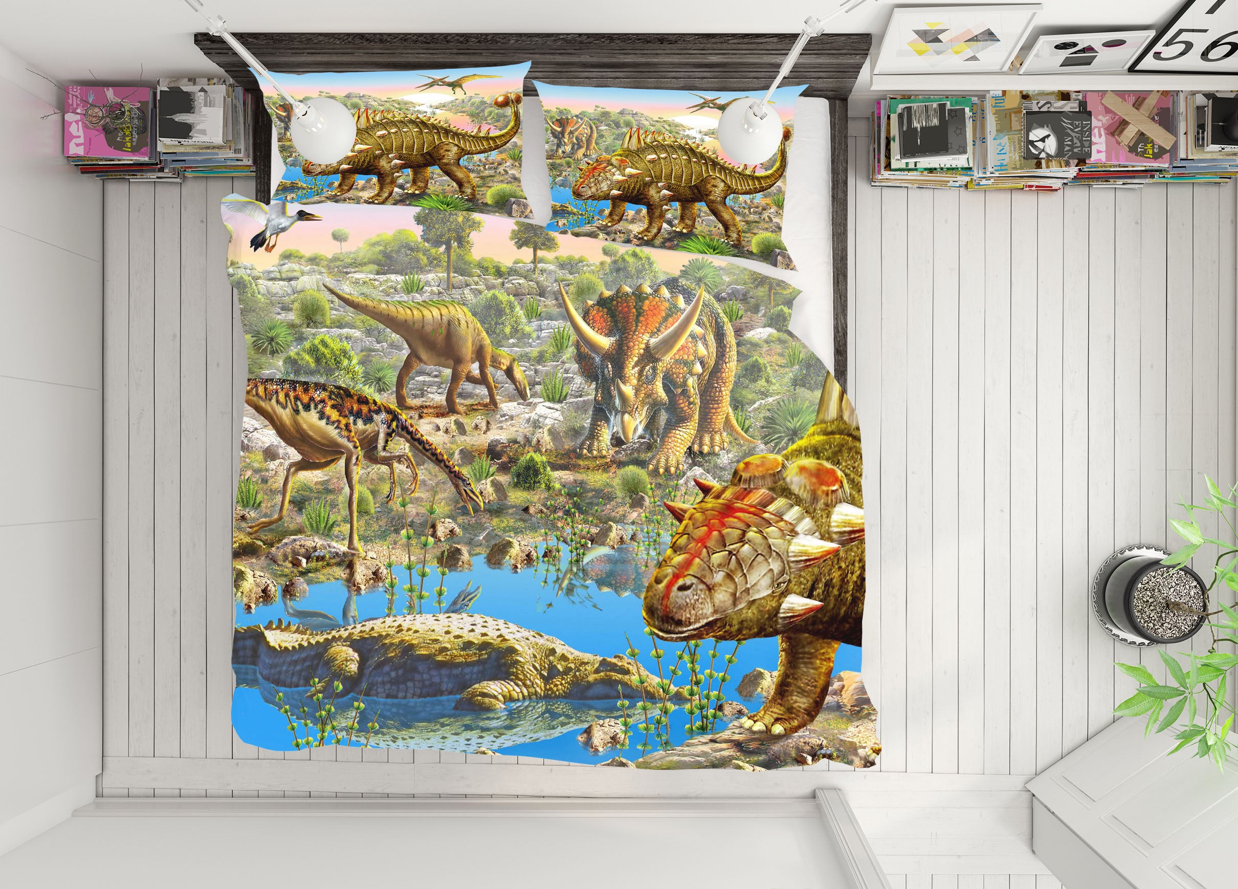 3D Dinosaur World 2101 Adrian Chesterman Bedding Bed Pillowcases Quilt