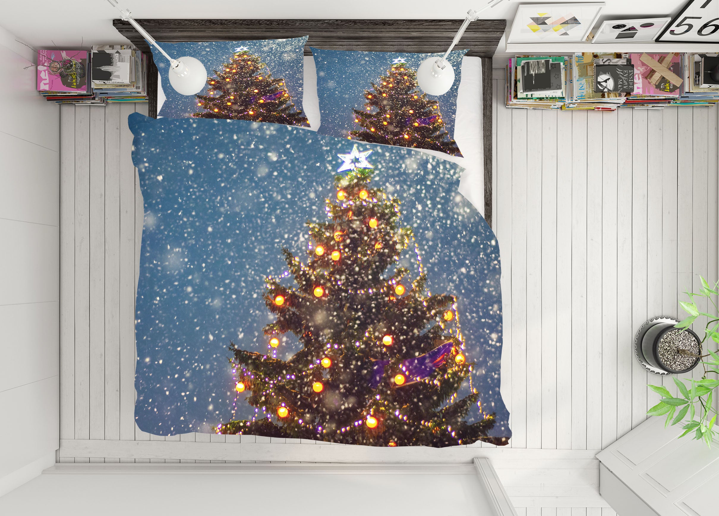 3D Tree 53023 Christmas Quilt Duvet Cover Xmas Bed Pillowcases