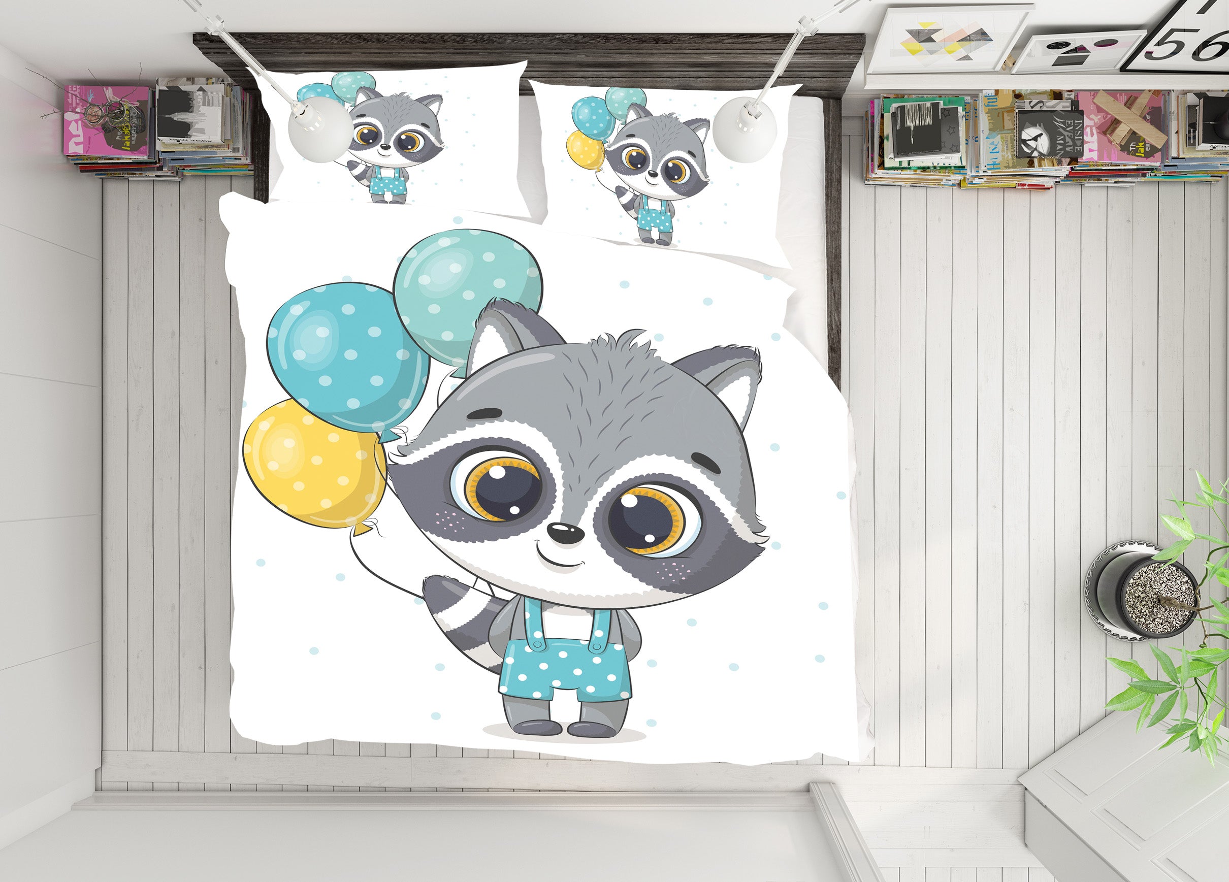 3D Balloon Tanuki 67013 Bed Pillowcases Quilt