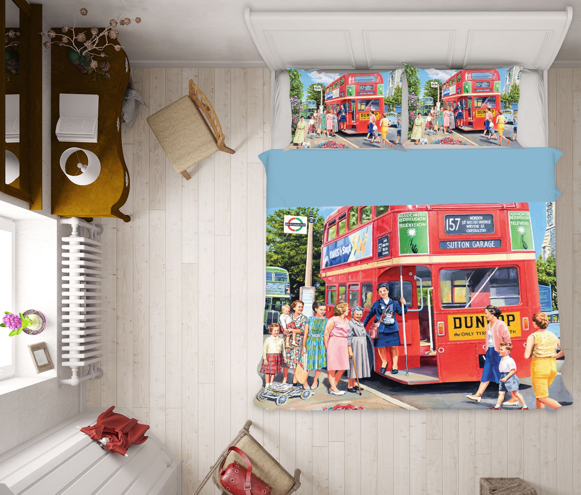 3D The Bus Conductress 2058 Trevor Mitchell bedding Bed Pillowcases Quilt