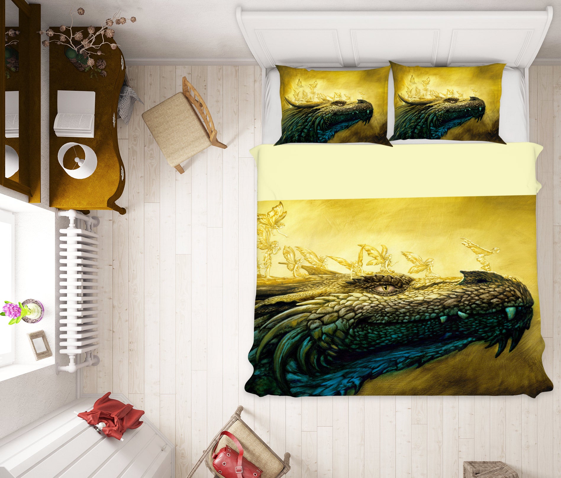 3D Head Dragon 7010 Ciruelo Bedding Bed Pillowcases Quilt