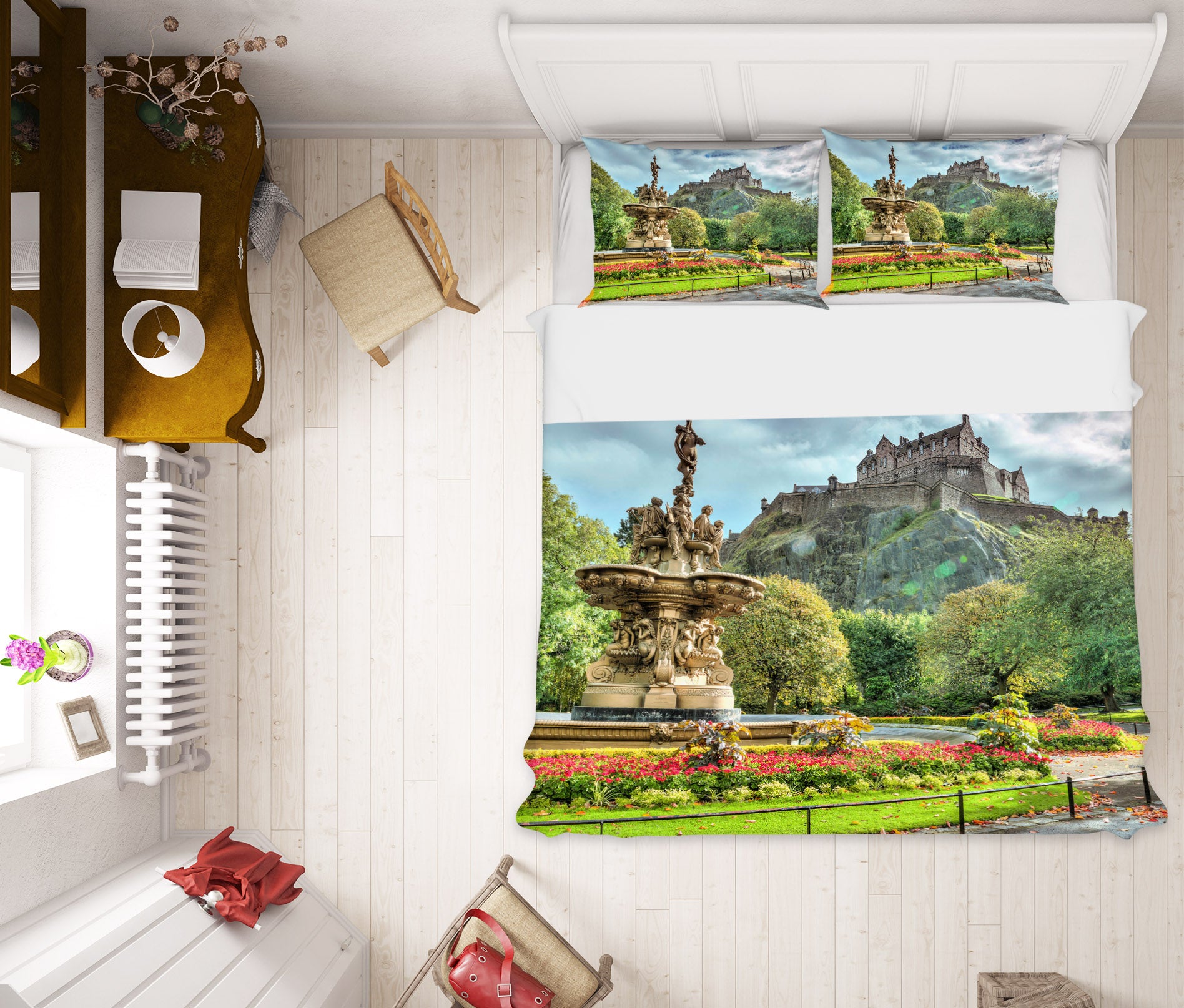 3D Castle Statue Fountain 85174 Assaf Frank Bedding Bed Pillowcases Quilt