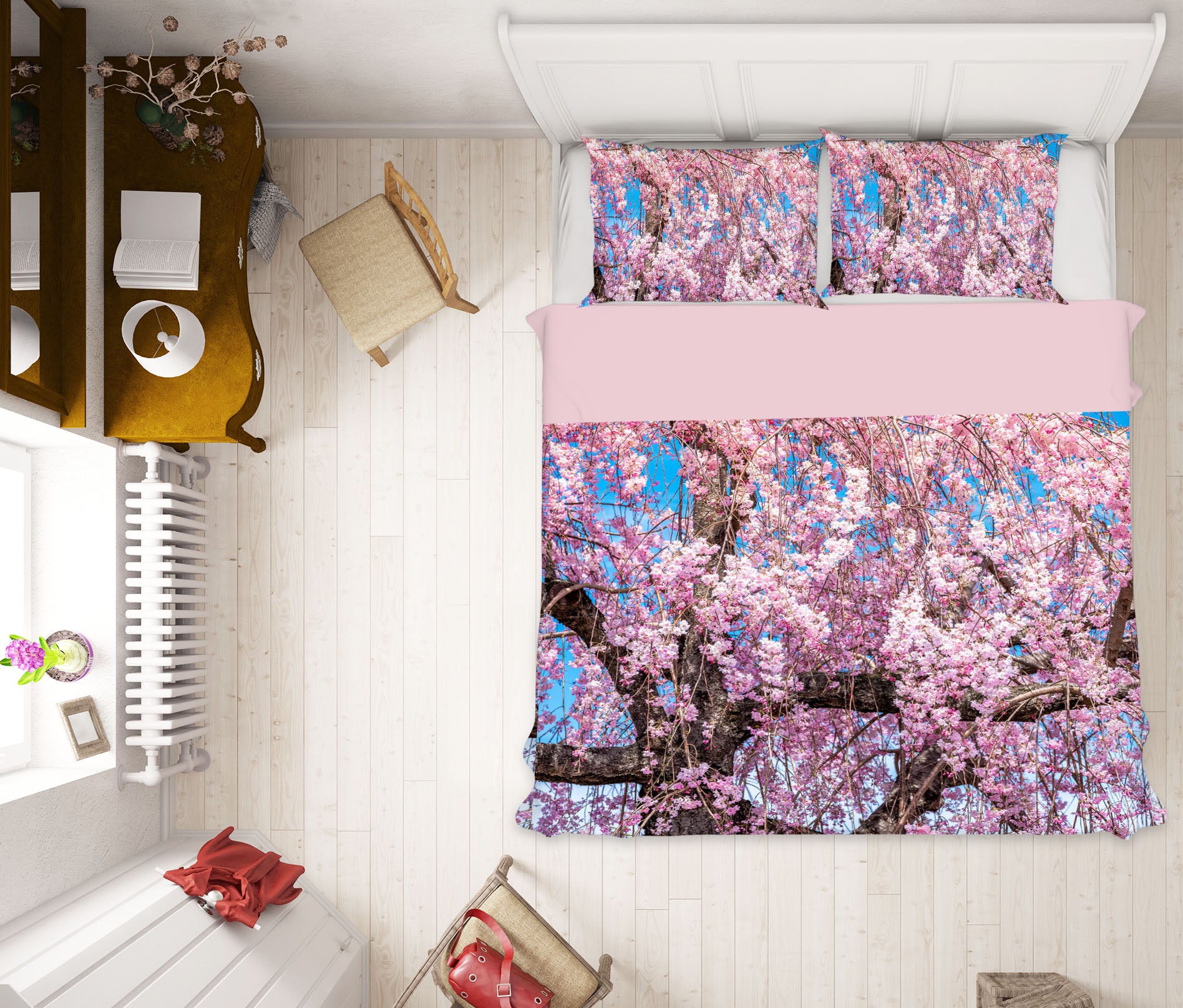 3D Cherry Blossom Tree 019 Marco Carmassi Bedding Bed Pillowcases Quilt