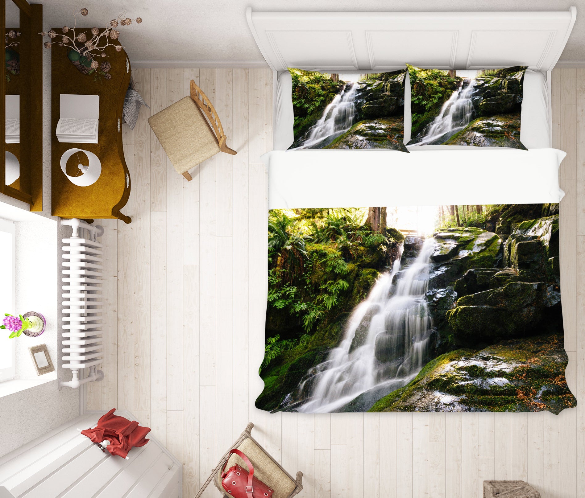 3D Waterfall 67107 Bed Pillowcases Quilt