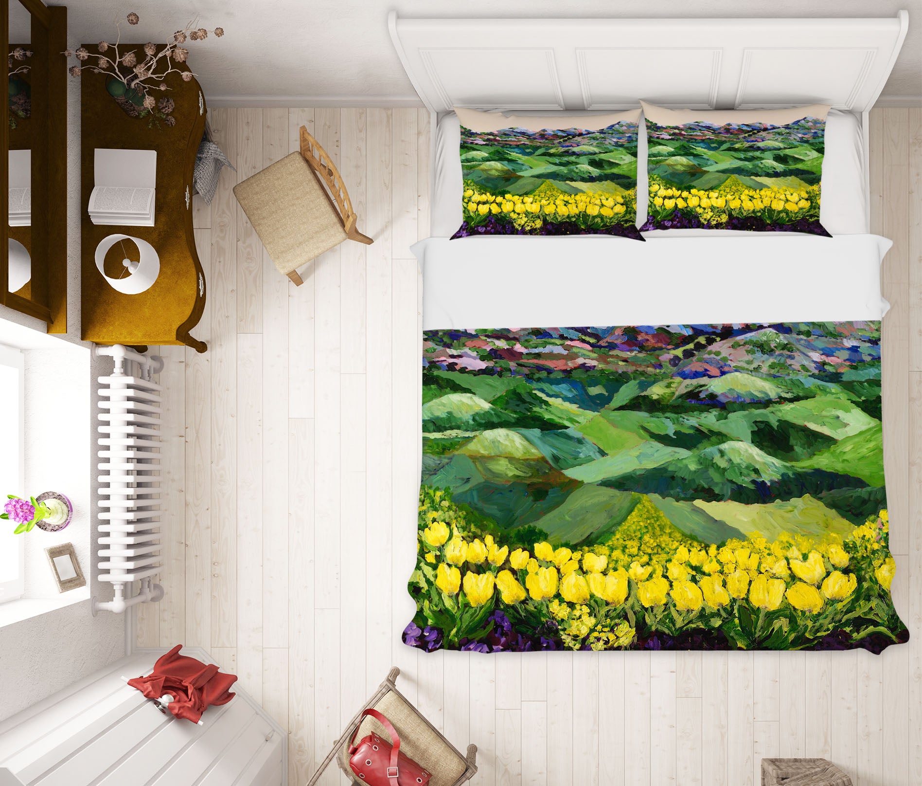 3D Yellow Hanada 1020 Allan P. Friedlander Bedding Bed Pillowcases Quilt