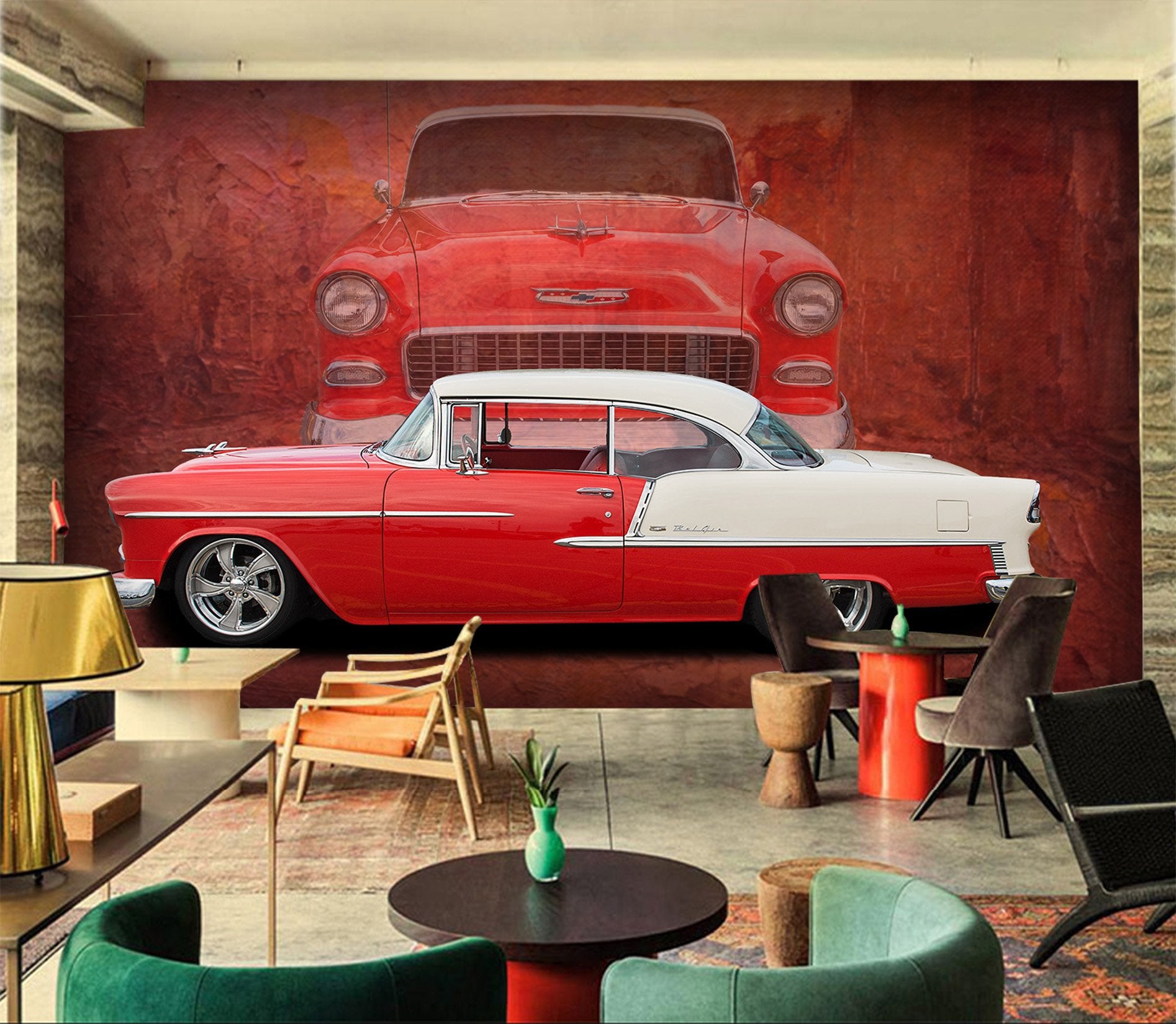 3D Atuo Red 904 Vehicle Wall Murals Wallpaper AJ Wallpaper 2 