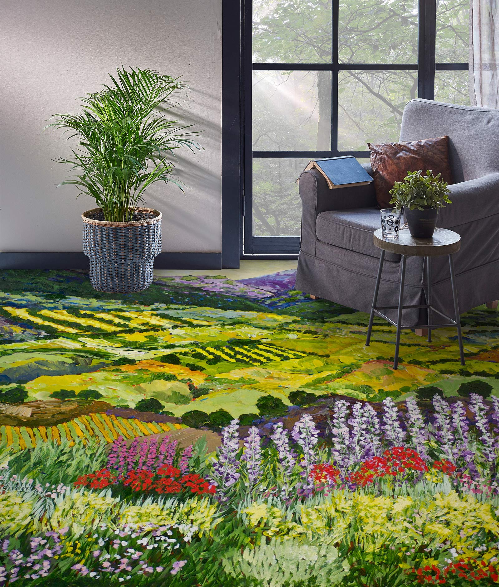 3D Meadow Flowers 9602 Allan P. Friedlander Floor Mural  Wallpaper Murals Self-Adhesive Removable Print Epoxy