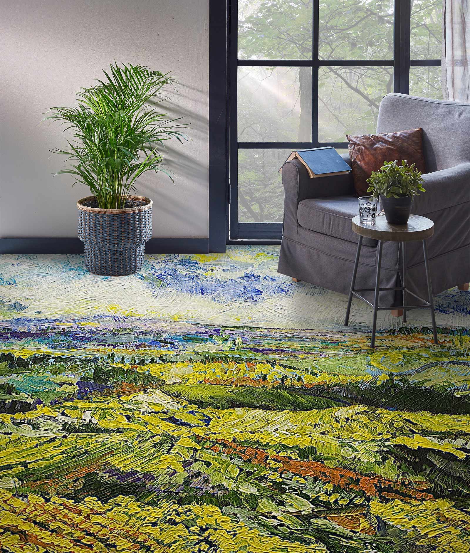 3D Lawn Field Hillside 9520 Allan P. Friedlander Floor Mural  Wallpaper Murals Self-Adhesive Removable Print Epoxy