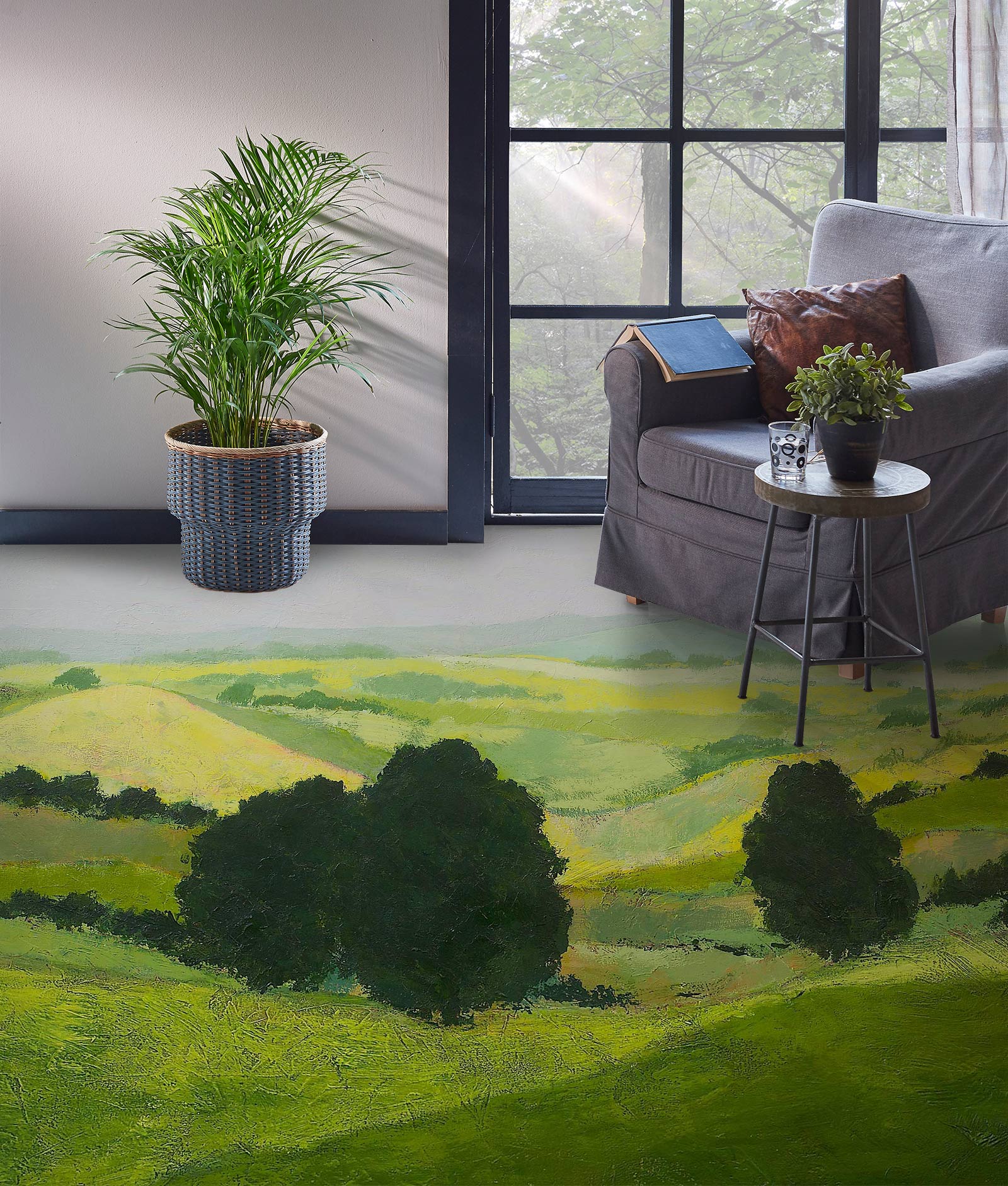 3D Grass Hillside Trees 9562 Allan P. Friedlander Floor Mural  Wallpaper Murals Self-Adhesive Removable Print Epoxy