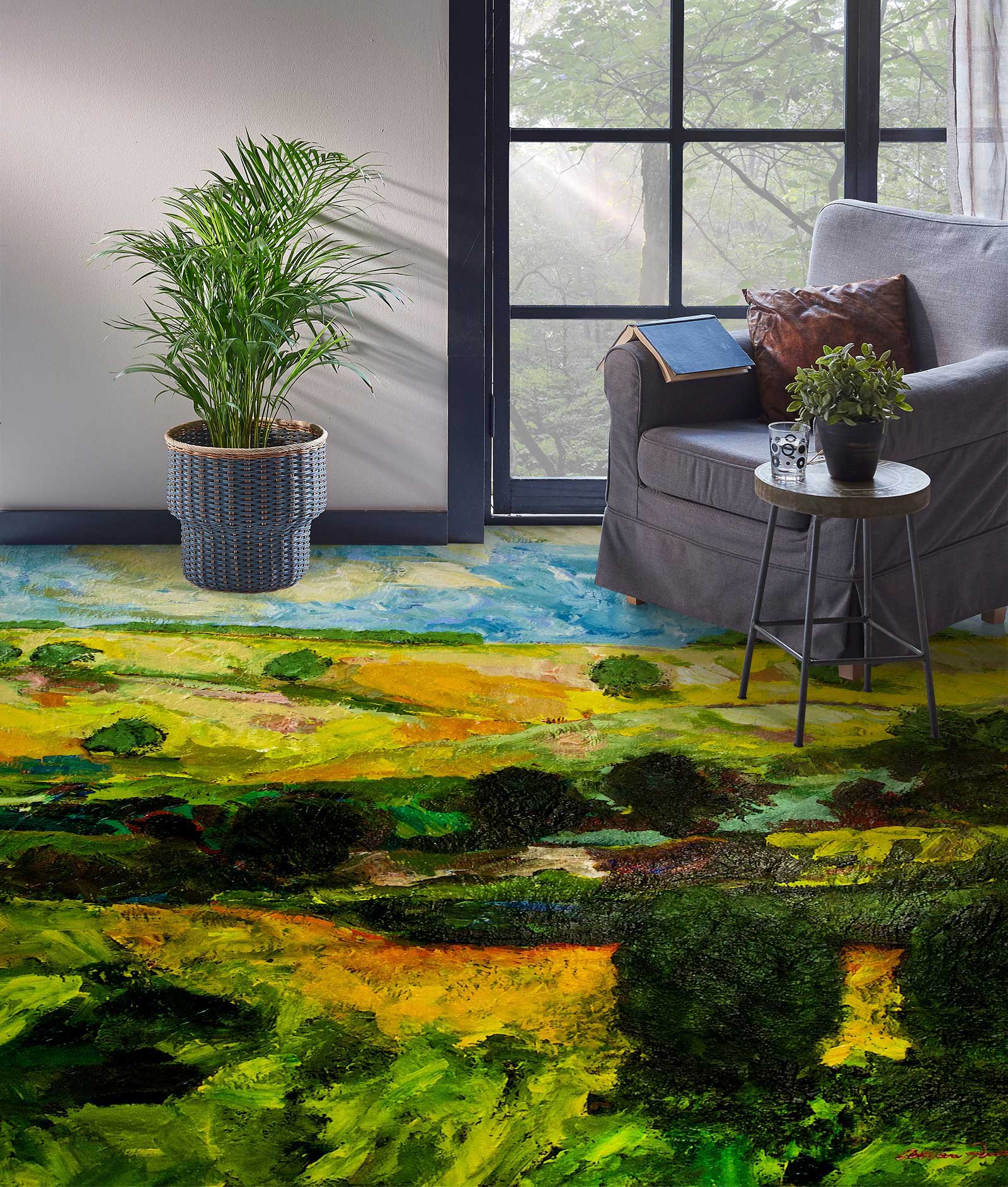 3D Grass Trees 9631 Allan P. Friedlander Floor Mural  Wallpaper Murals Self-Adhesive Removable Print Epoxy