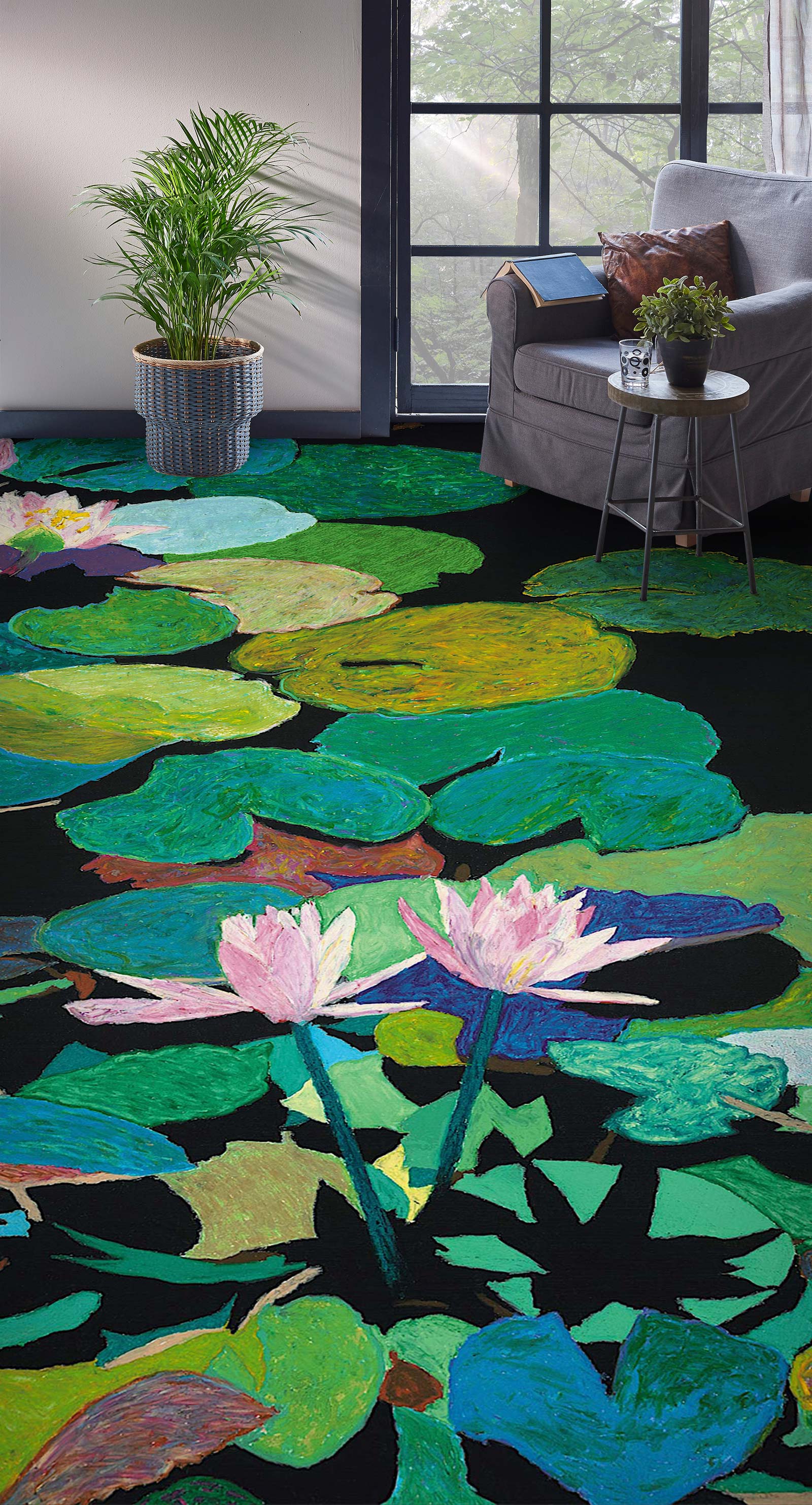 3D Lotus Pond 96114 Allan P. Friedlander Floor Mural  Wallpaper Murals Self-Adhesive Removable Print Epoxy