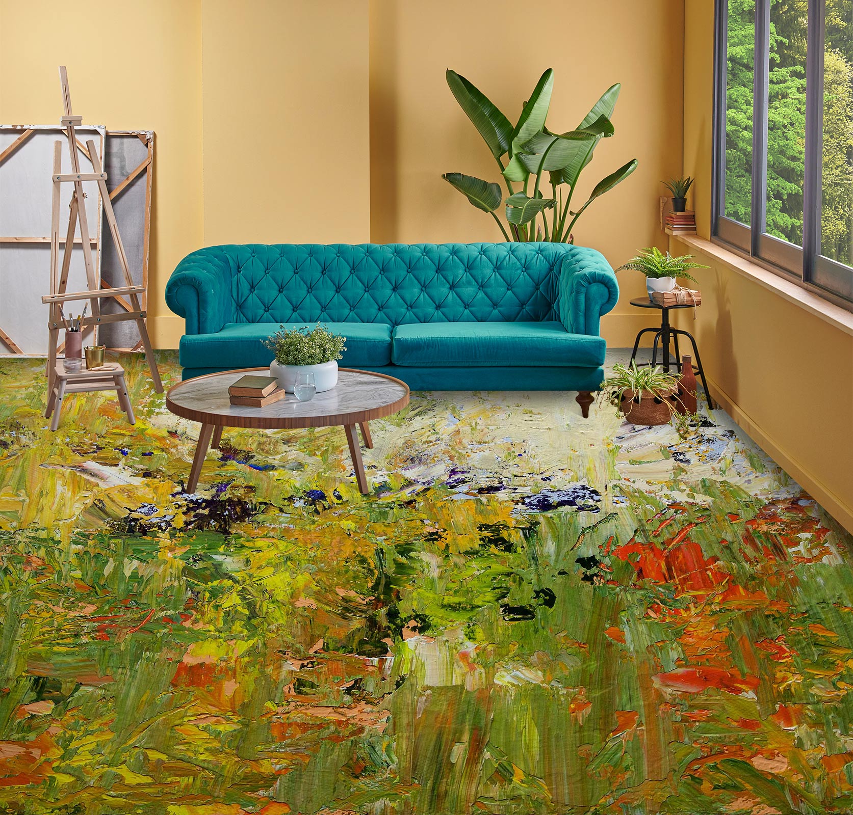 3D Grass Oil Painting 9652 Allan P. Friedlander Floor Mural  Wallpaper Murals Self-Adhesive Removable Print Epoxy