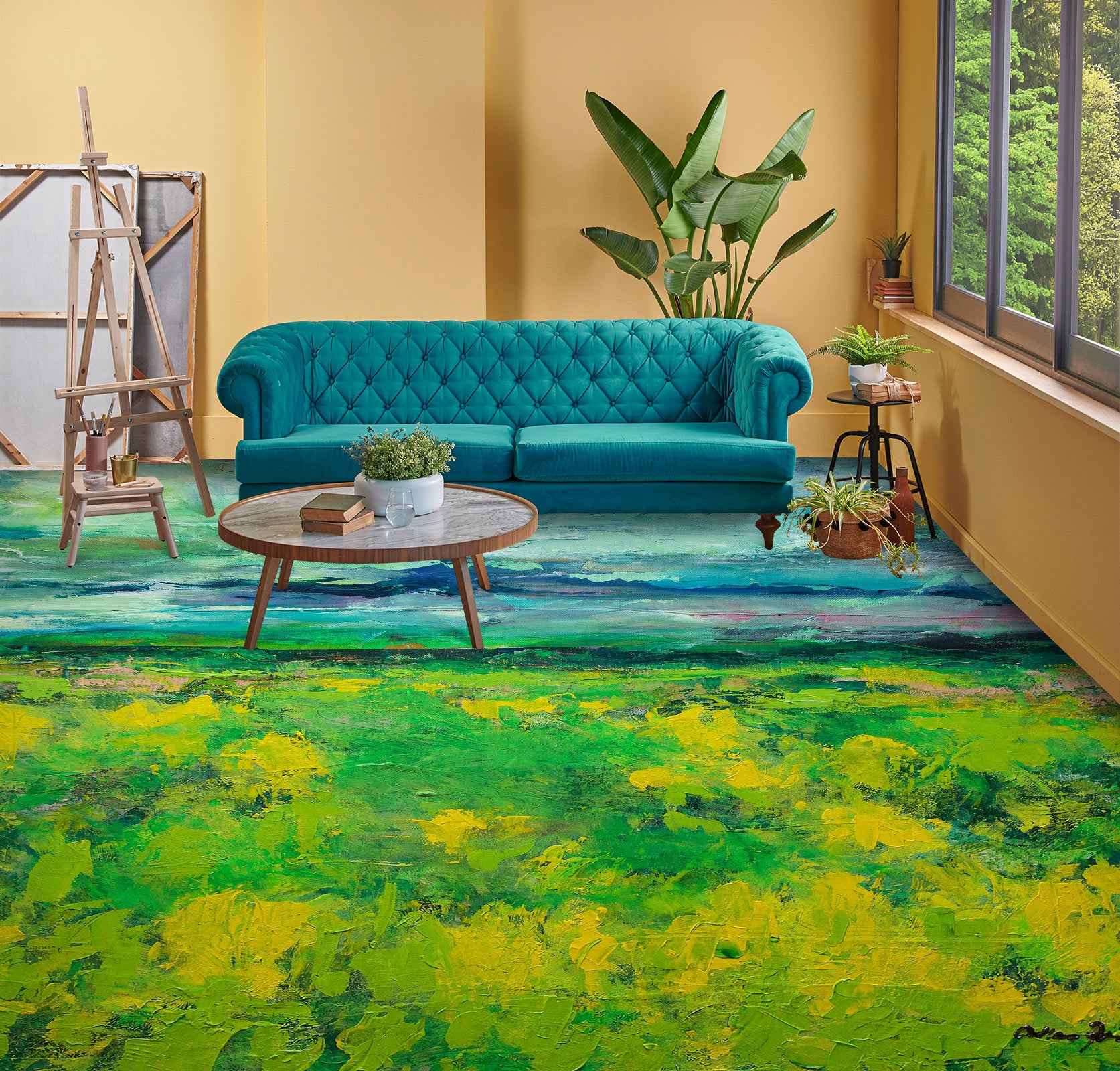 3D Green Grass 9664 Allan P. Friedlander Floor Mural  Wallpaper Murals Self-Adhesive Removable Print Epoxy