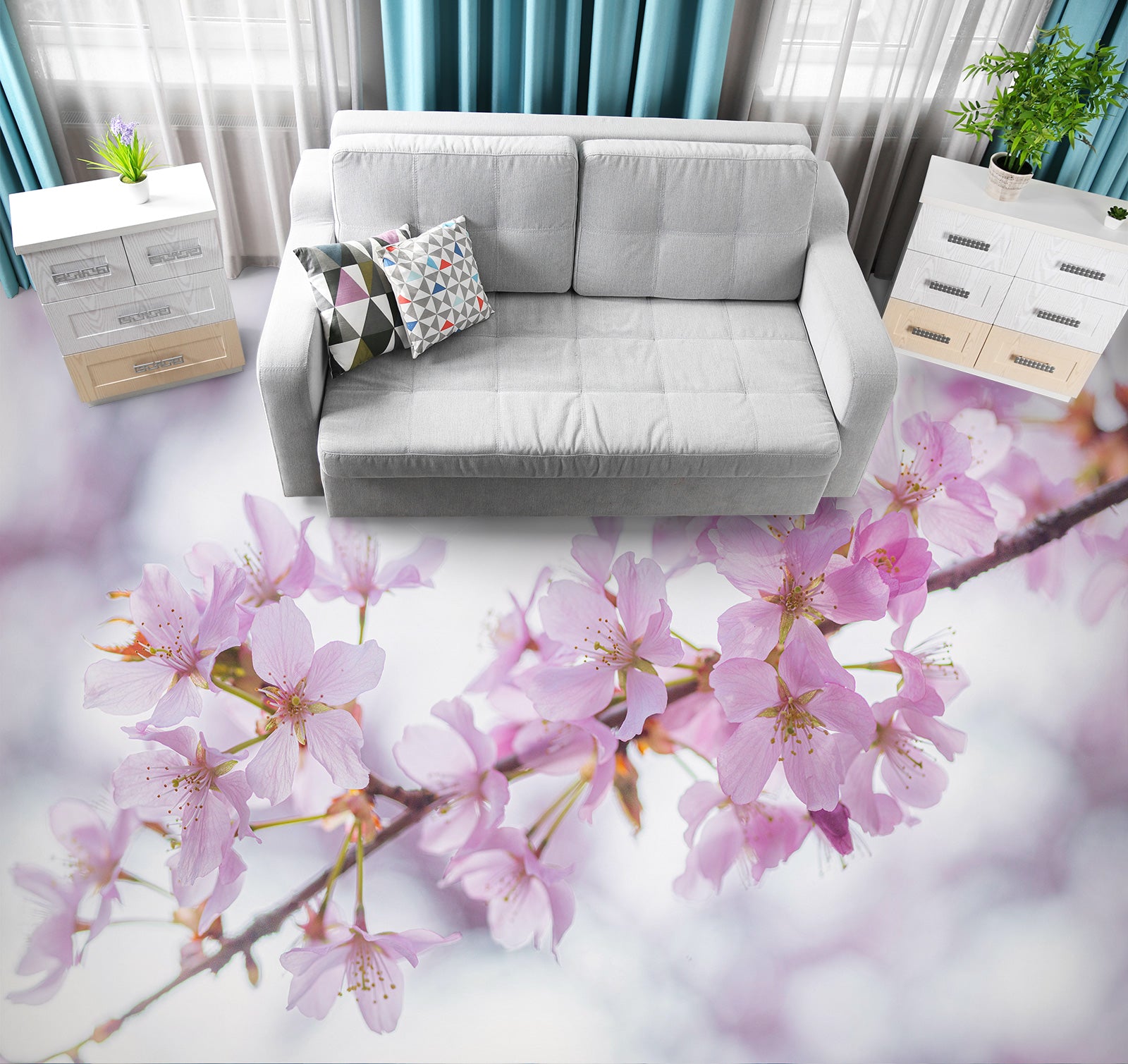 Cherry Blossom Branch Wallpaper Mural