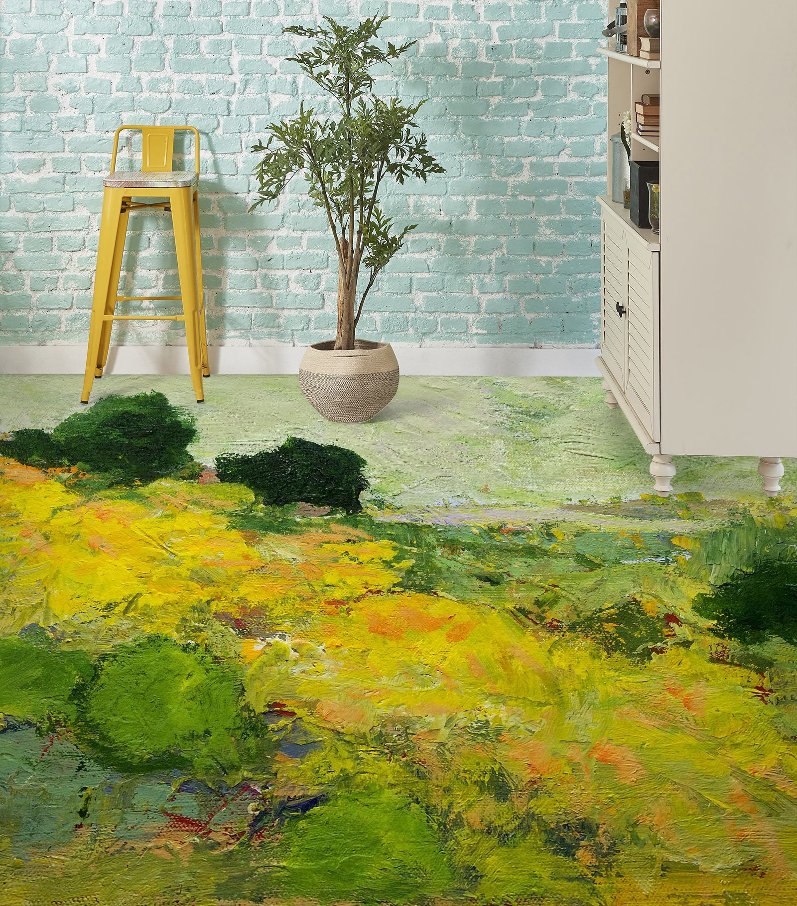 3D Green Grass Painting 9654 Allan P. Friedlander Floor Mural  Wallpaper Murals Self-Adhesive Removable Print Epoxy