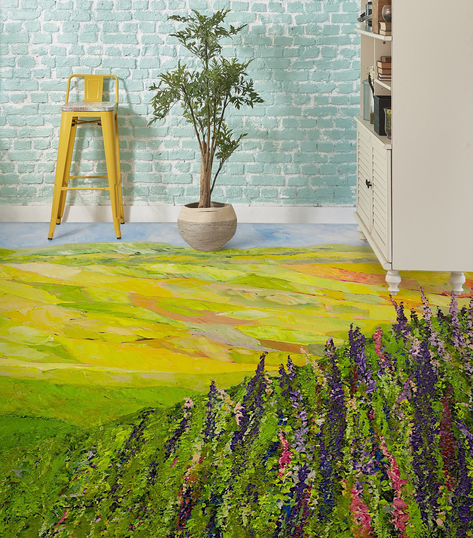 3D Lawn Hillside Grass 9557 Allan P. Friedlander Floor Mural  Wallpaper Murals Self-Adhesive Removable Print Epoxy