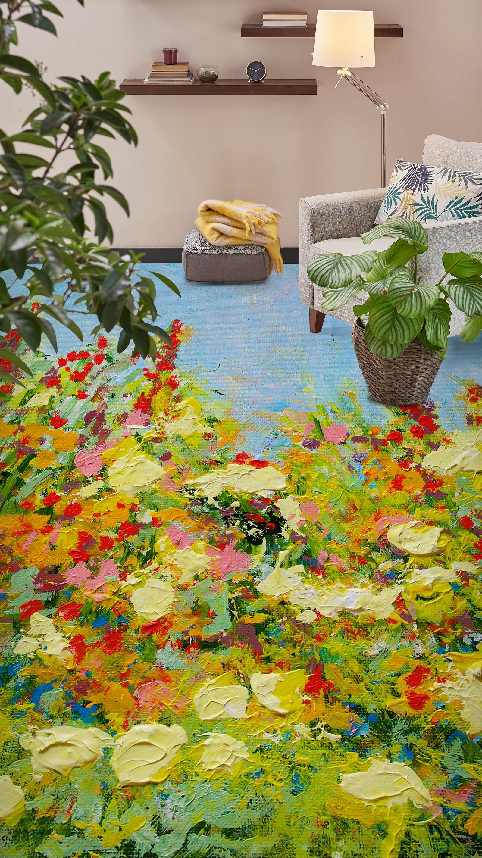 3D Oil Painting Flowers 96107 Allan P. Friedlander Floor Mural  Wallpaper Murals Self-Adhesive Removable Print Epoxy