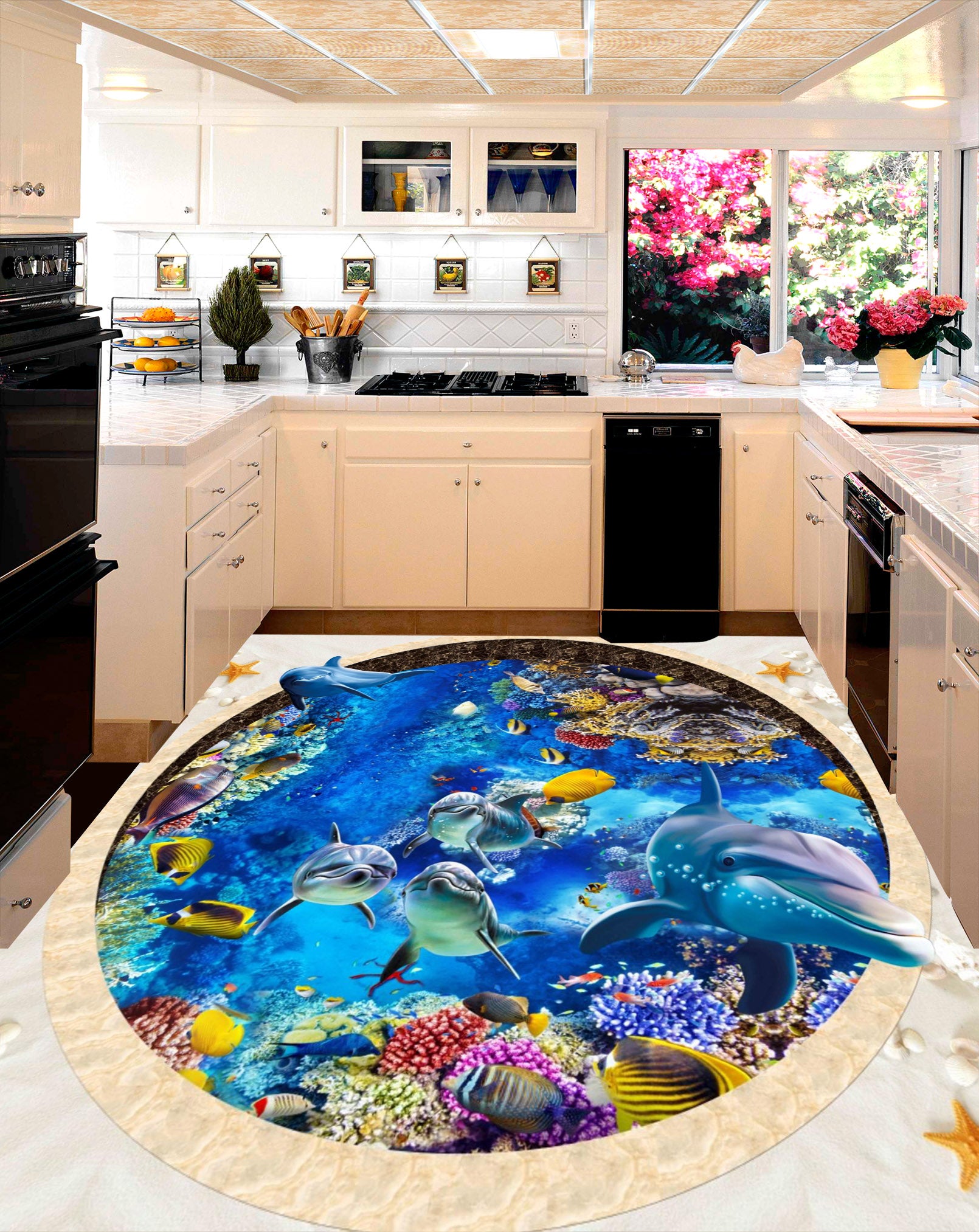 3D Sea Fish 113 Floor Mural  Self-Adhesive Sticker Bathroom Non-slip Waterproof Flooring Murals