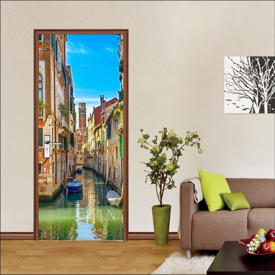 3D water Venice door mural Wallpaper AJ Wallpaper 