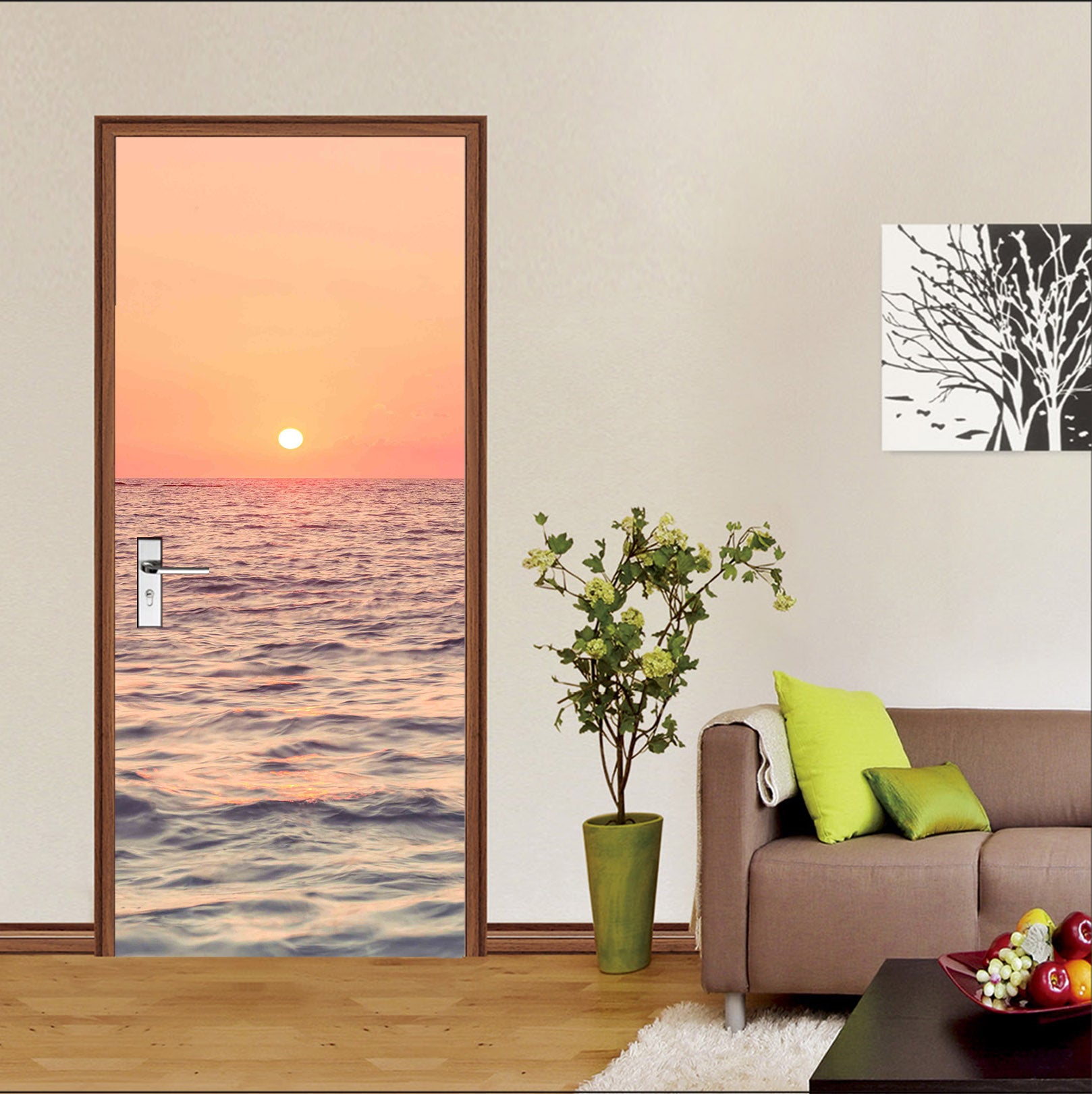 3D Sea Surface Sunset 101206 Assaf Frank Door Mural