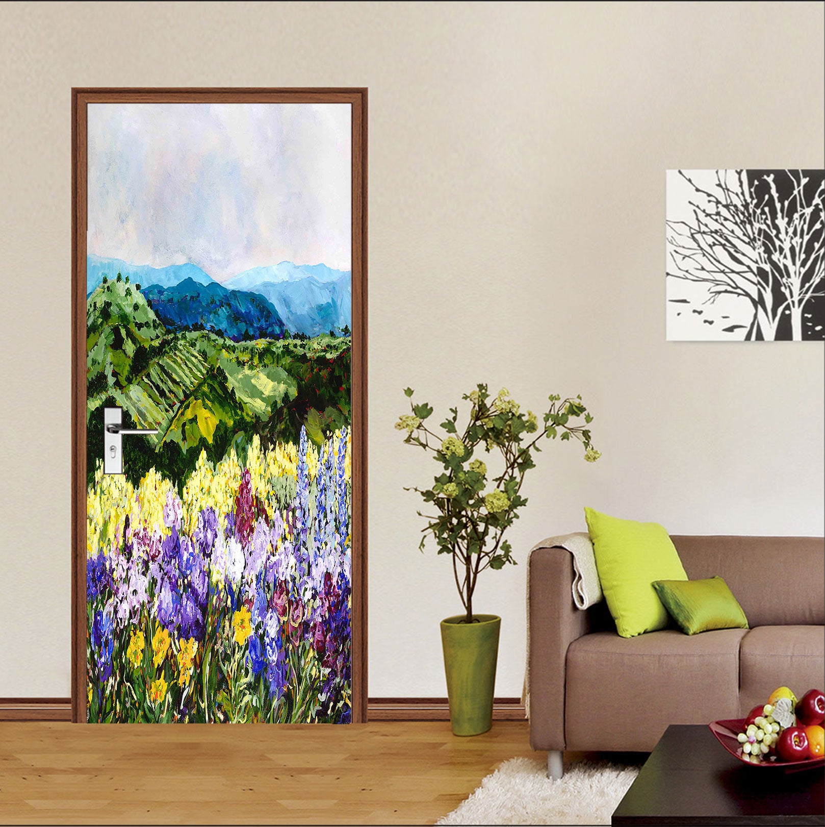 3D Mountain Flowers 9335 Allan P. Friedlander Door Mural