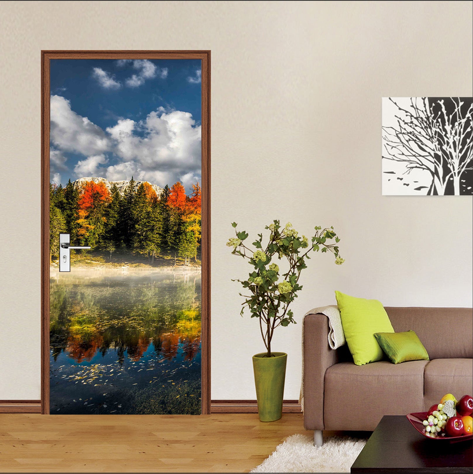 3D Woods Lake 119225 Marco Carmassi Door Mural