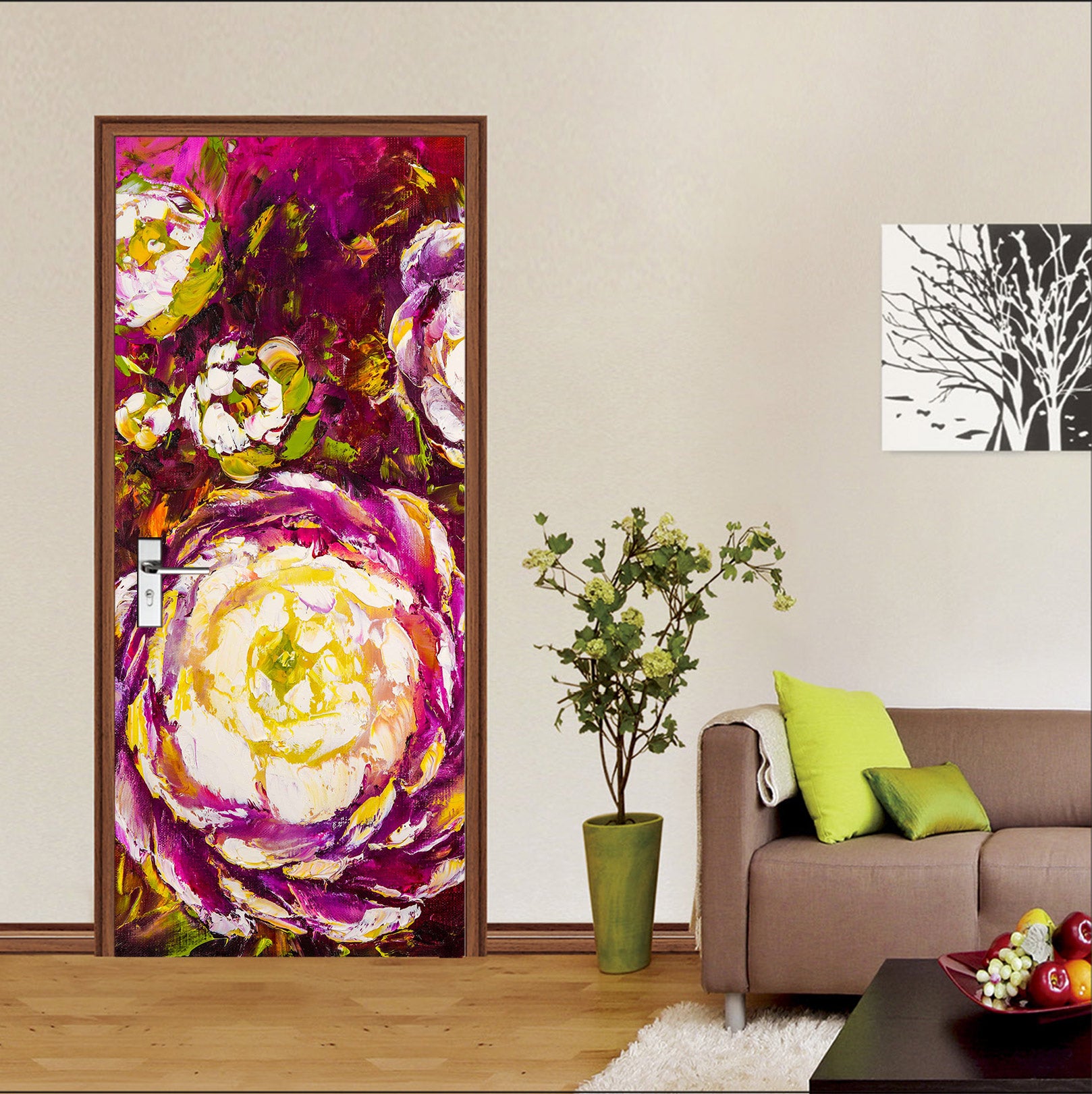 3D Purple Pattern 3185 Skromova Marina Door Mural