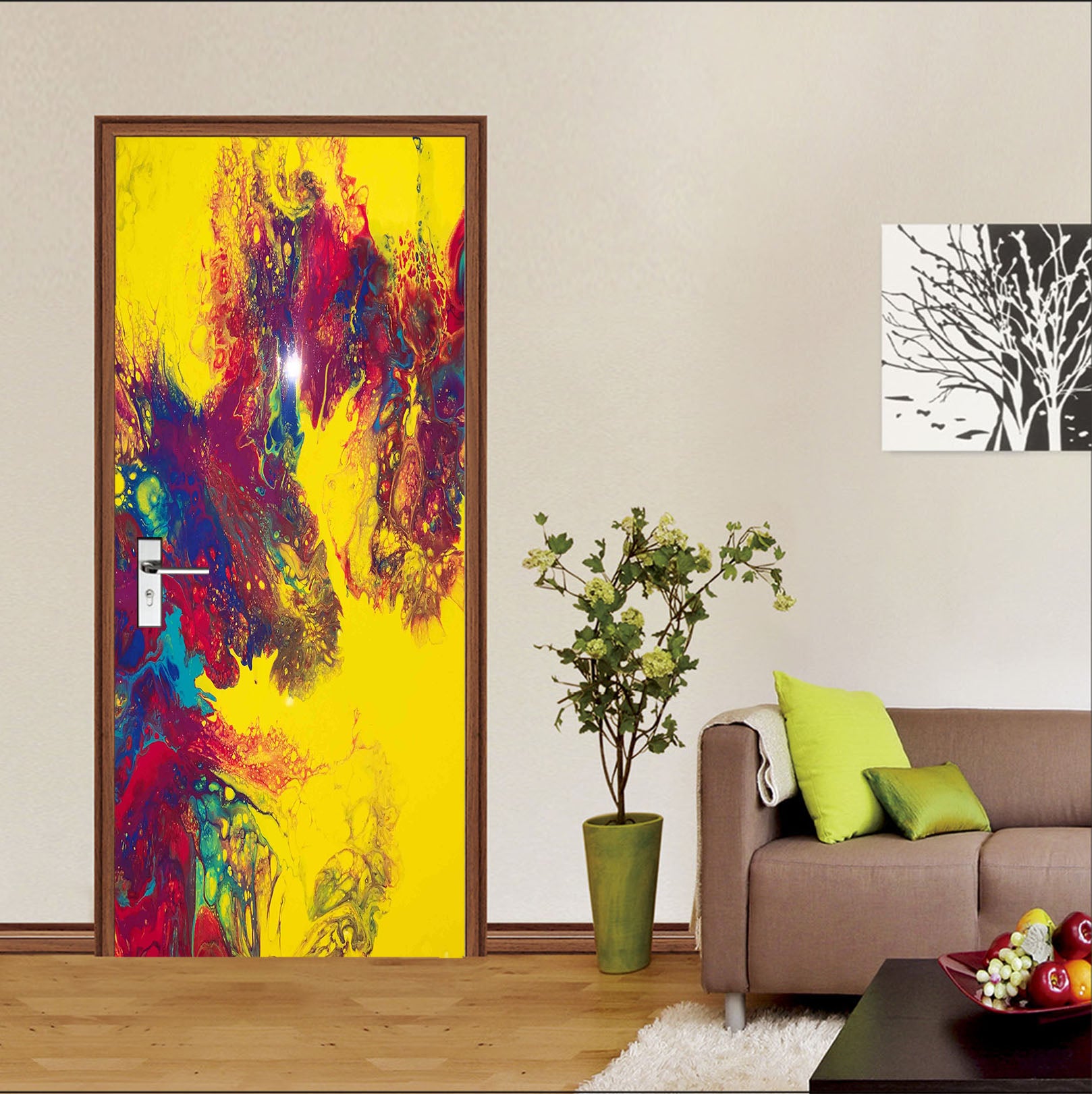 3D Yellow Color Paint Texture 9215 Valerie Latrice Door Mural