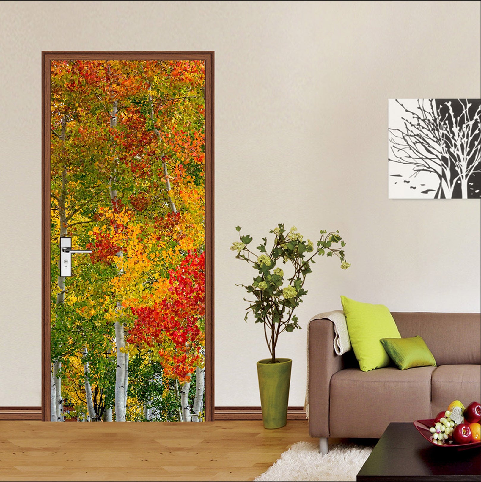 3D Woods Trees 11458 Marco Carmassi Door Mural