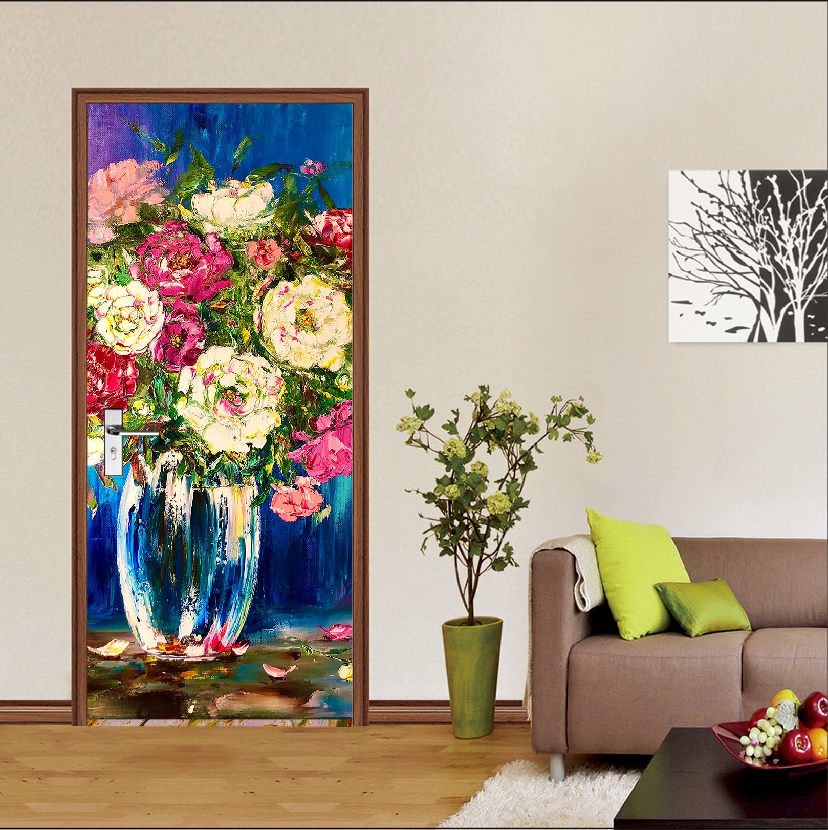 3D Rose Vase 3264 Skromova Marina Door Mural