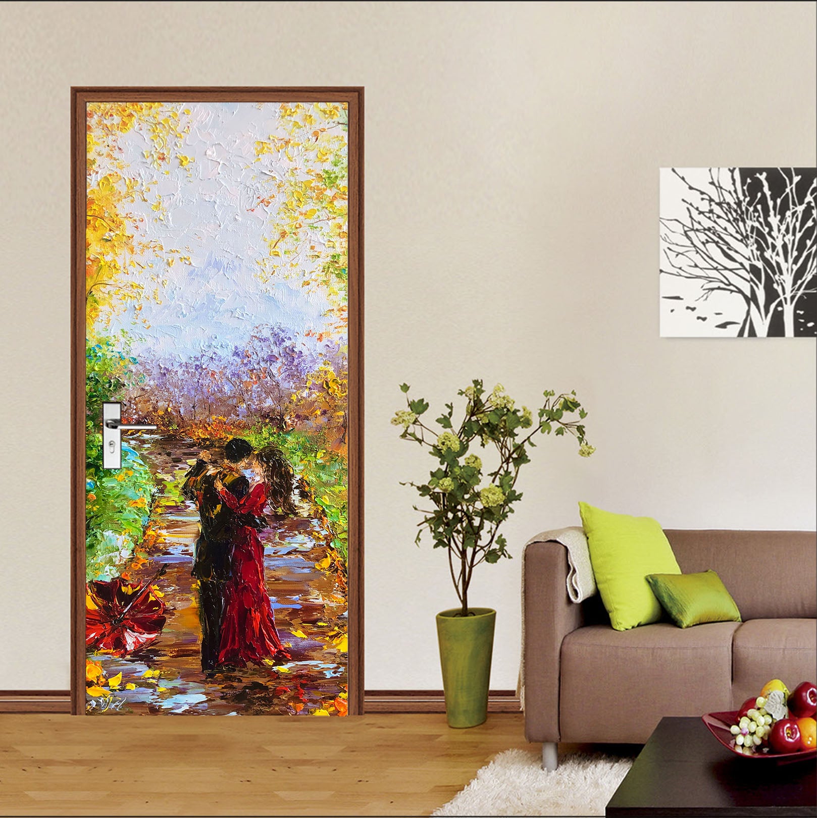 3D Romantic Lover 3279 Skromova Marina Door Mural