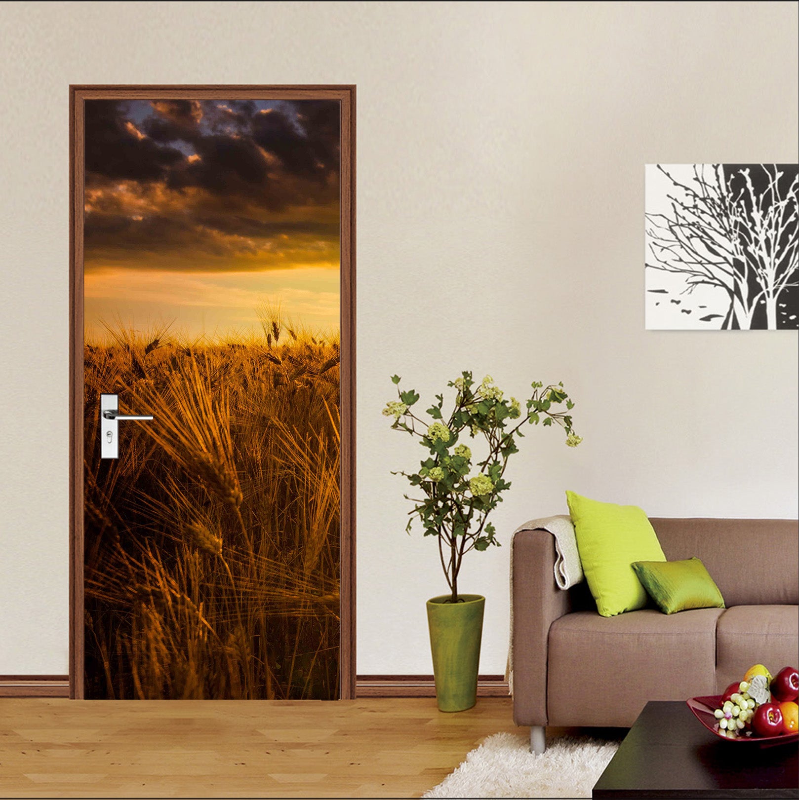 3D Wheat Field 114113 Marco Carmassi Door Mural