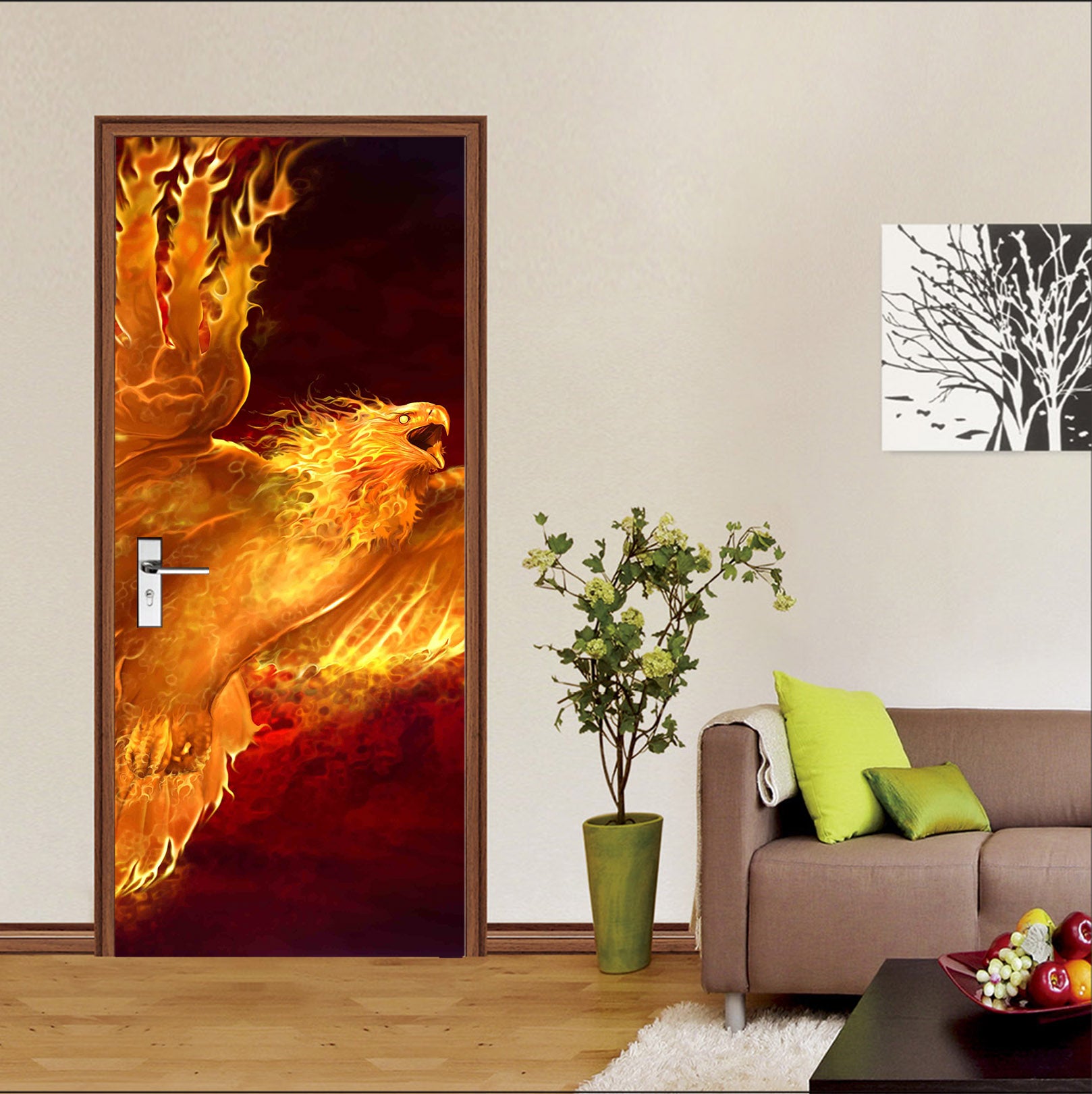 3D Eagle Phoenix 605 Tom Wood Door Mural