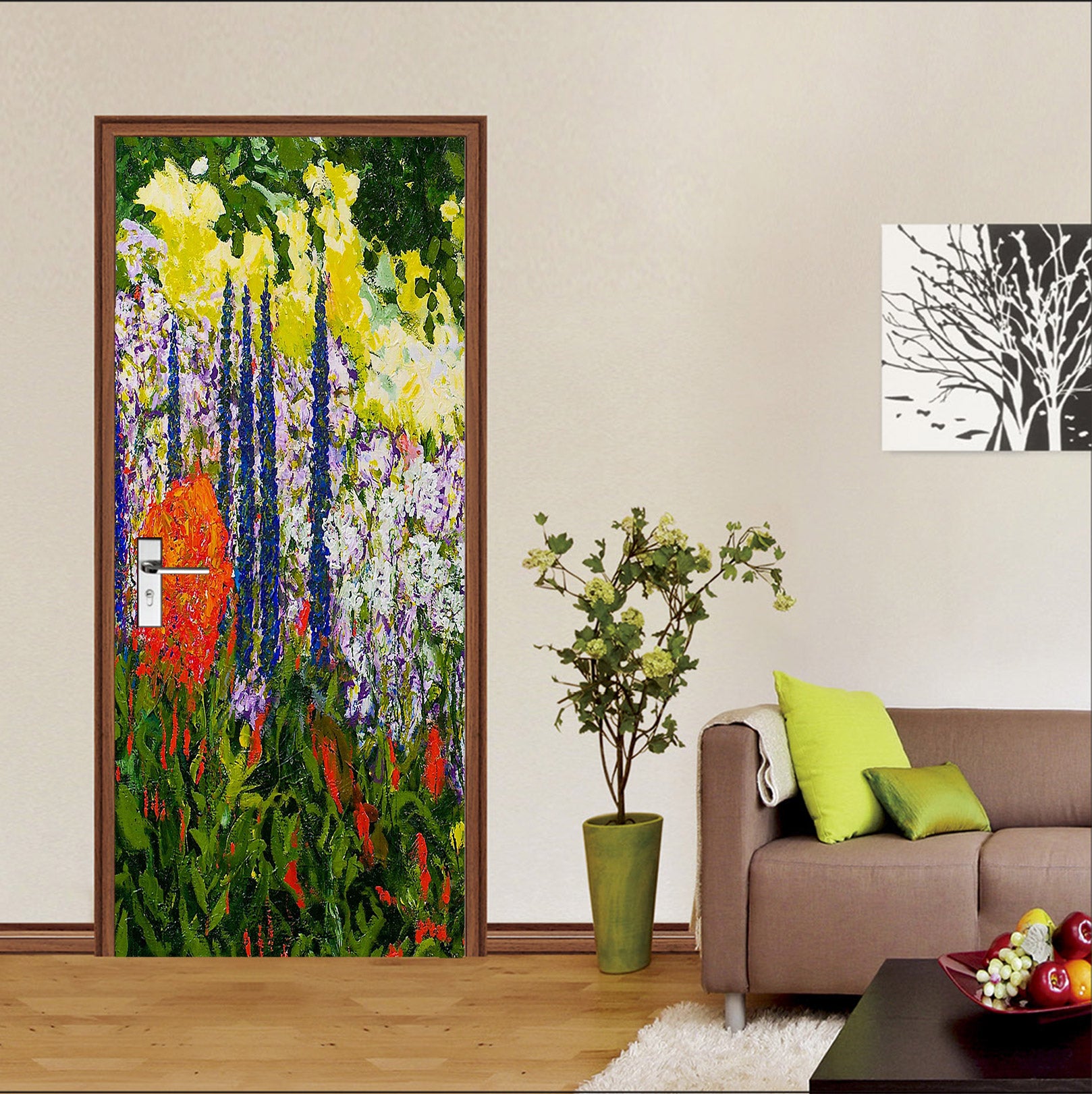 3D Flower Bush 9379 Allan P. Friedlander Door Mural