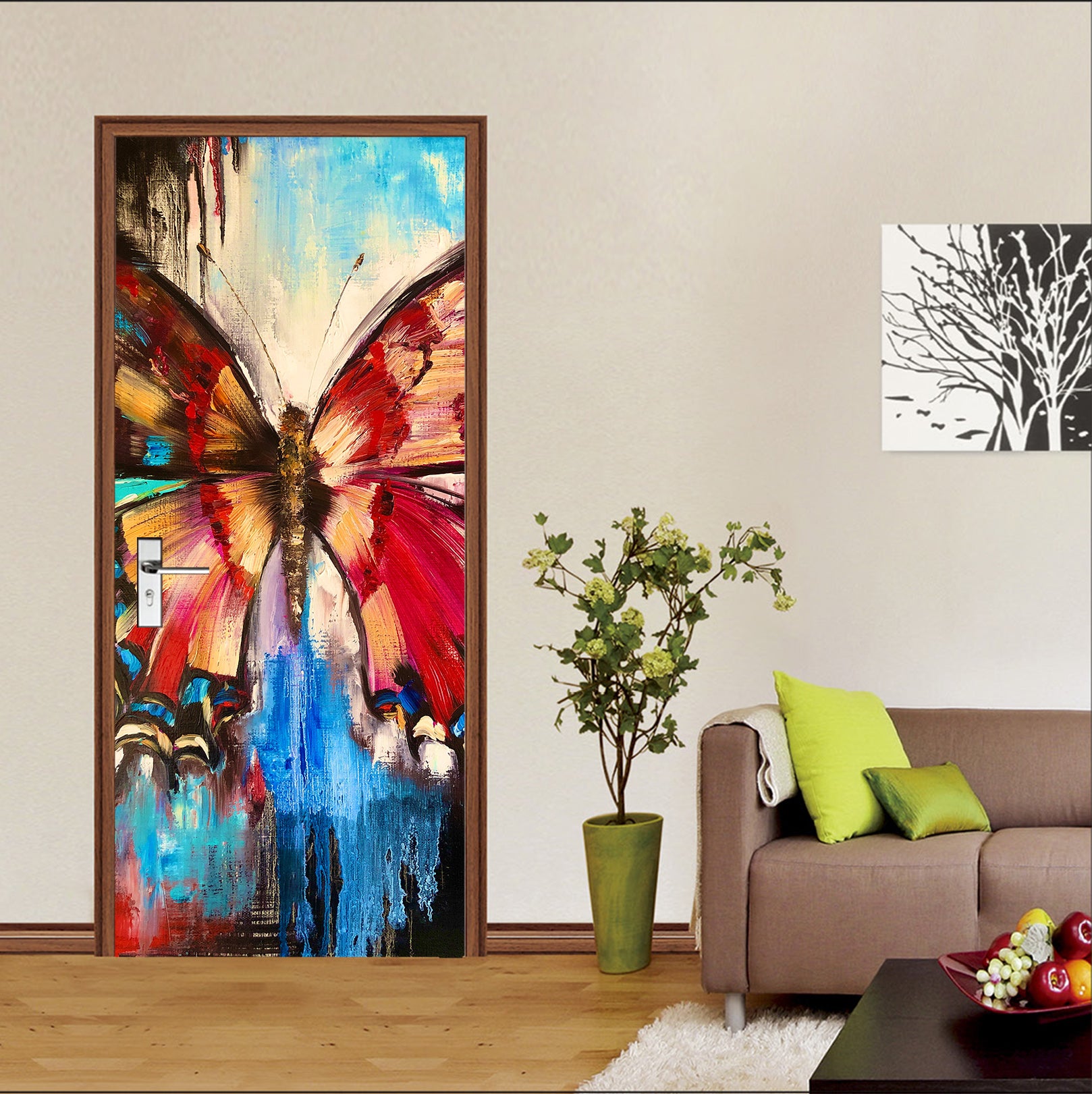 3D Butterfly 3243 Skromova Marina Door Mural